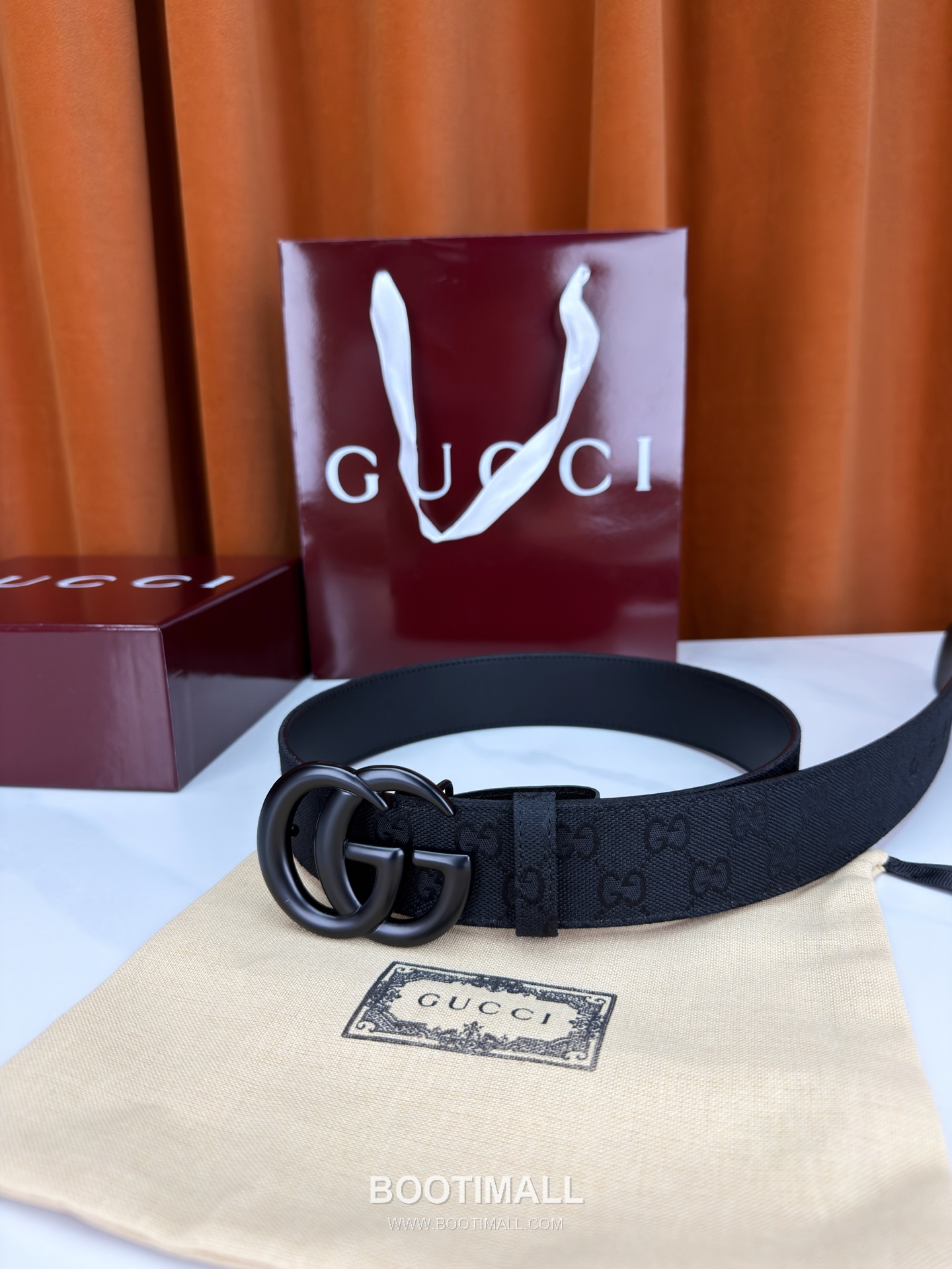 Gucci GG Jacquard Canvas Belt with Double G Buckle Gold-Plated 구찌 GG 자카드 캔버스 벨트 더블G 버클 황동 베이스 금도금 3.8cm 6