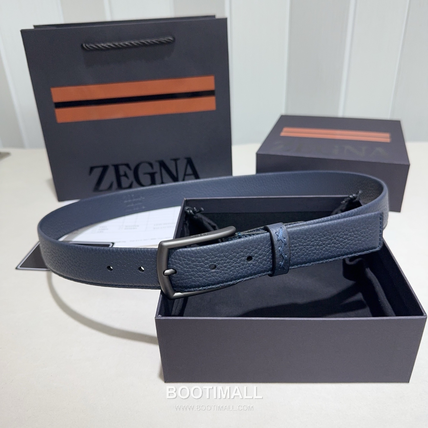 Zegna Suede Calfskin Leather Belt with Pin Buckle Palladium 제냐 스웨이드 카프스킨 레더 벨트 핀 버클 황동 베이스 팔라듐 피니시 3.2cm 1