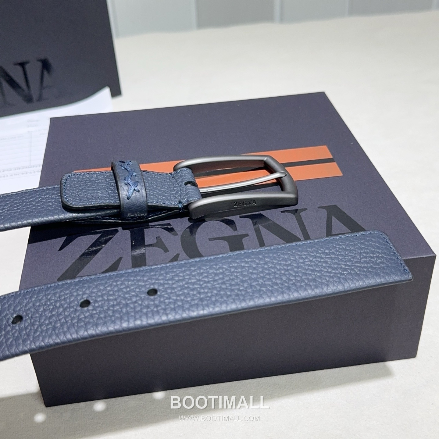 Zegna Suede Calfskin Leather Belt with Pin Buckle Palladium 제냐 스웨이드 카프스킨 레더 벨트 핀 버클 황동 베이스 팔라듐 피니시 3.2cm 6