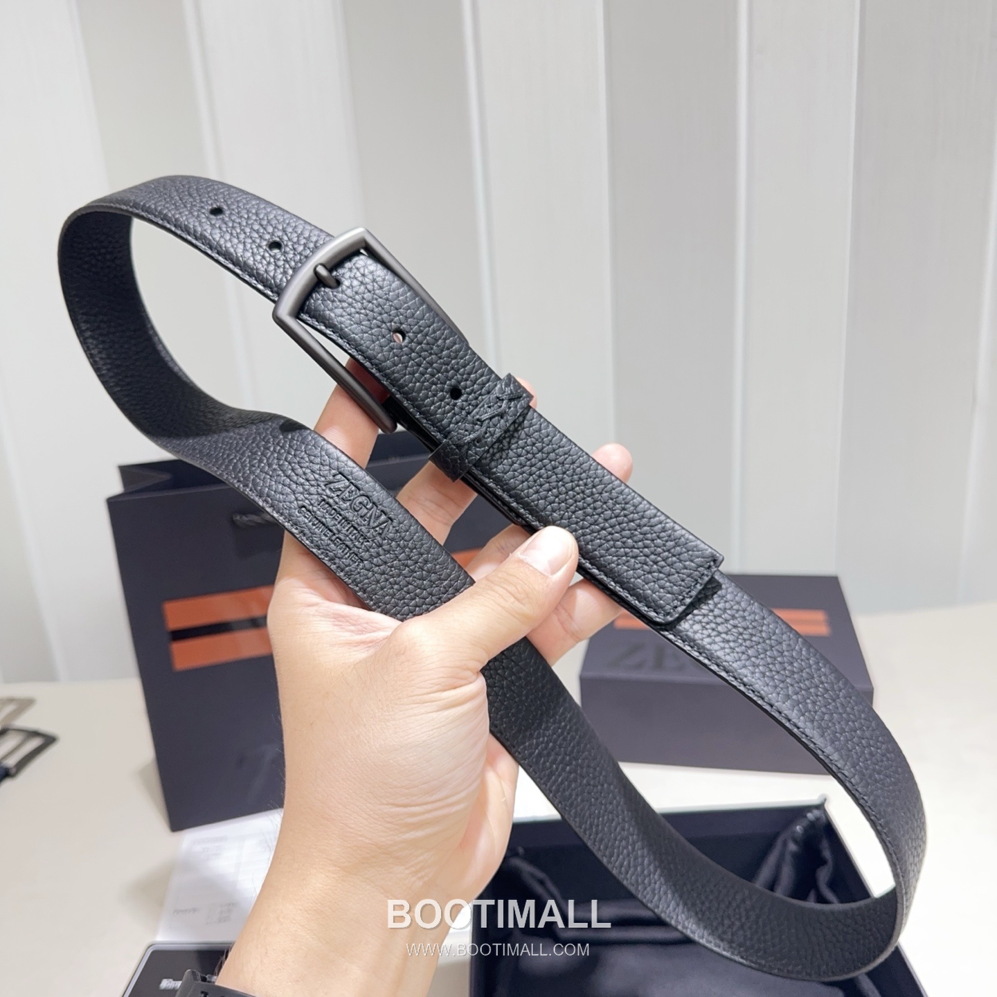 Zegna Suede Calfskin Leather Belt with Pin Buckle Palladium 제냐 스웨이드 카프스킨 레더 벨트 핀 버클 황동 베이스 팔라듐 피니시 3.2cm 2