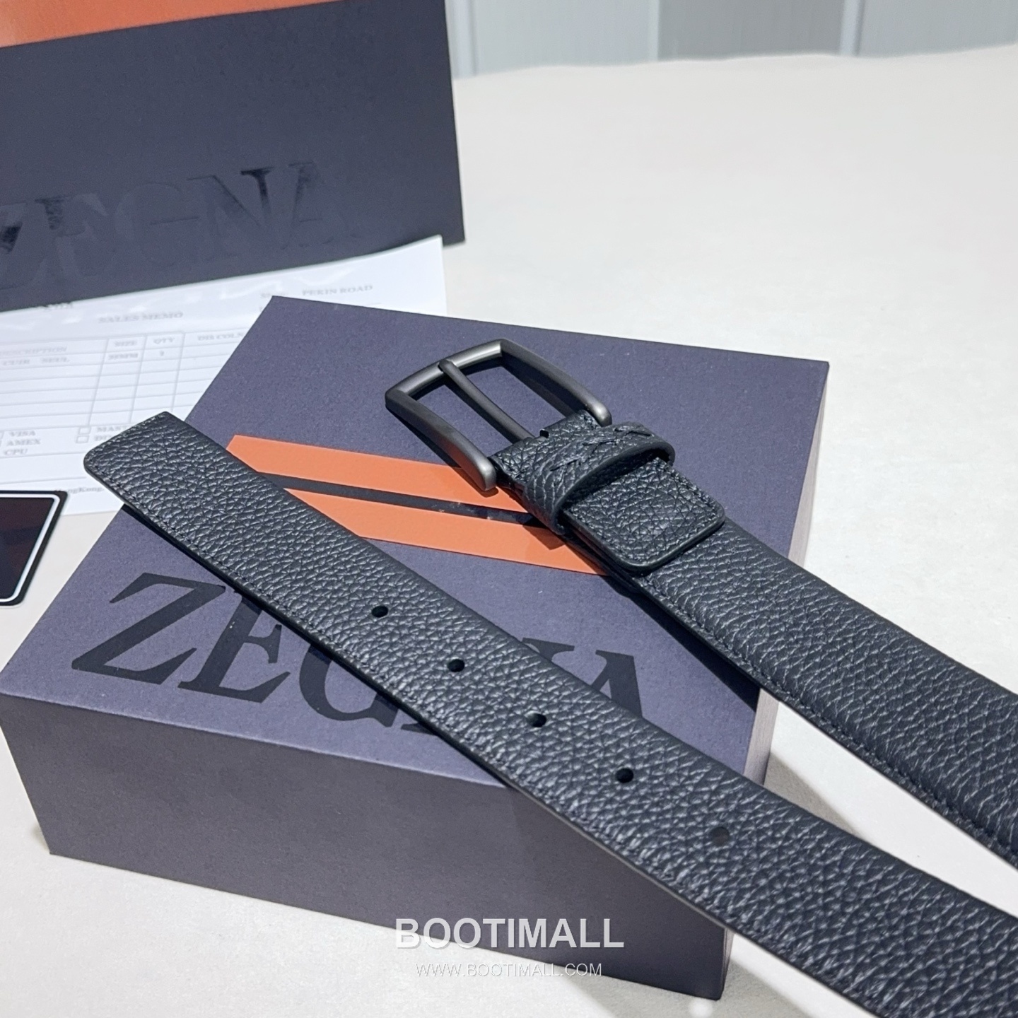 Zegna Suede Calfskin Leather Belt with Pin Buckle Palladium 제냐 스웨이드 카프스킨 레더 벨트 핀 버클 황동 베이스 팔라듐 피니시 3.2cm 4