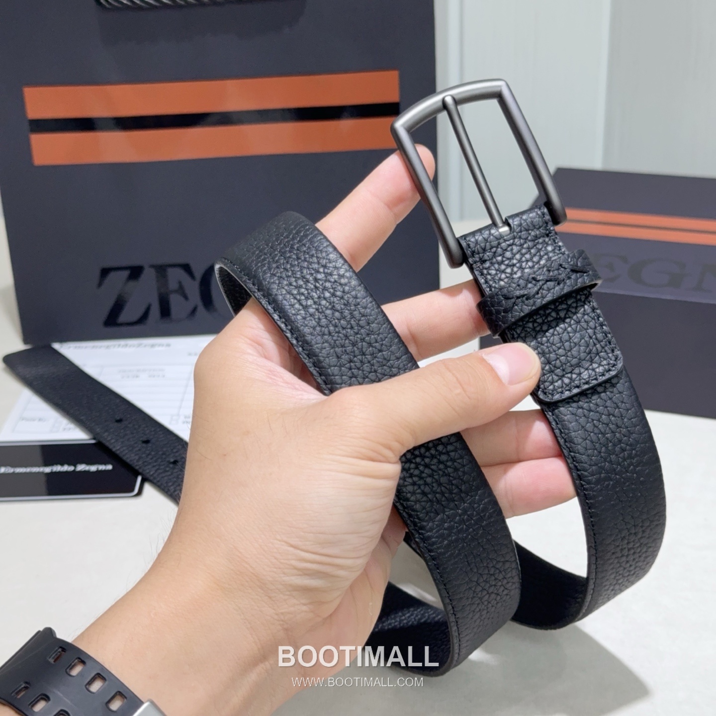 Zegna Suede Calfskin Leather Belt with Pin Buckle Palladium 제냐 스웨이드 카프스킨 레더 벨트 핀 버클 황동 베이스 팔라듐 피니시 3.2cm 7