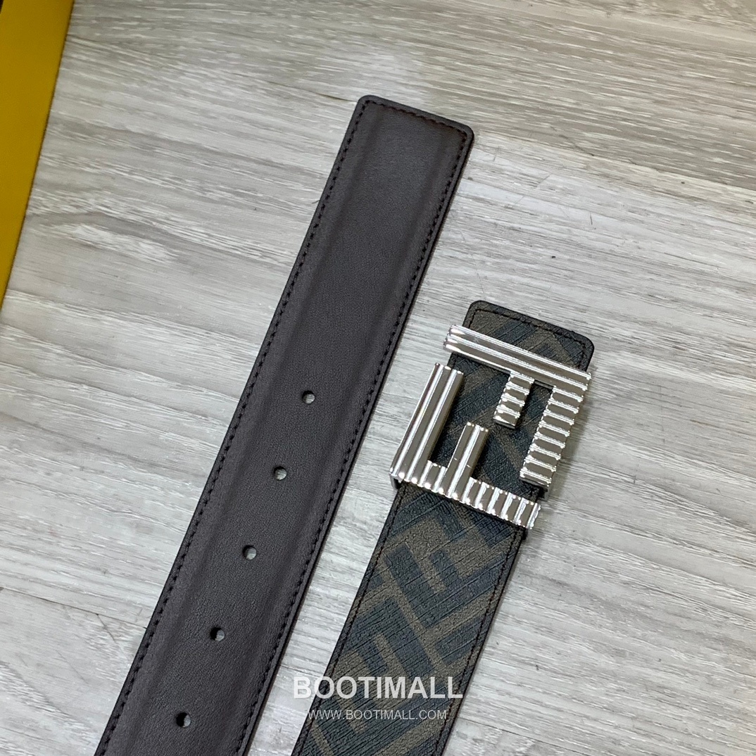 Fendi FF Cuoio Romano Calfskin Reversible Belt with FF Logo Buckle Palladium 펜디 FF 쿠오이오 로마노 카프스킨 리버서블 벨트 FF 로고 버클 황동 베이스 팔라듐 피니시 4.0cm 8