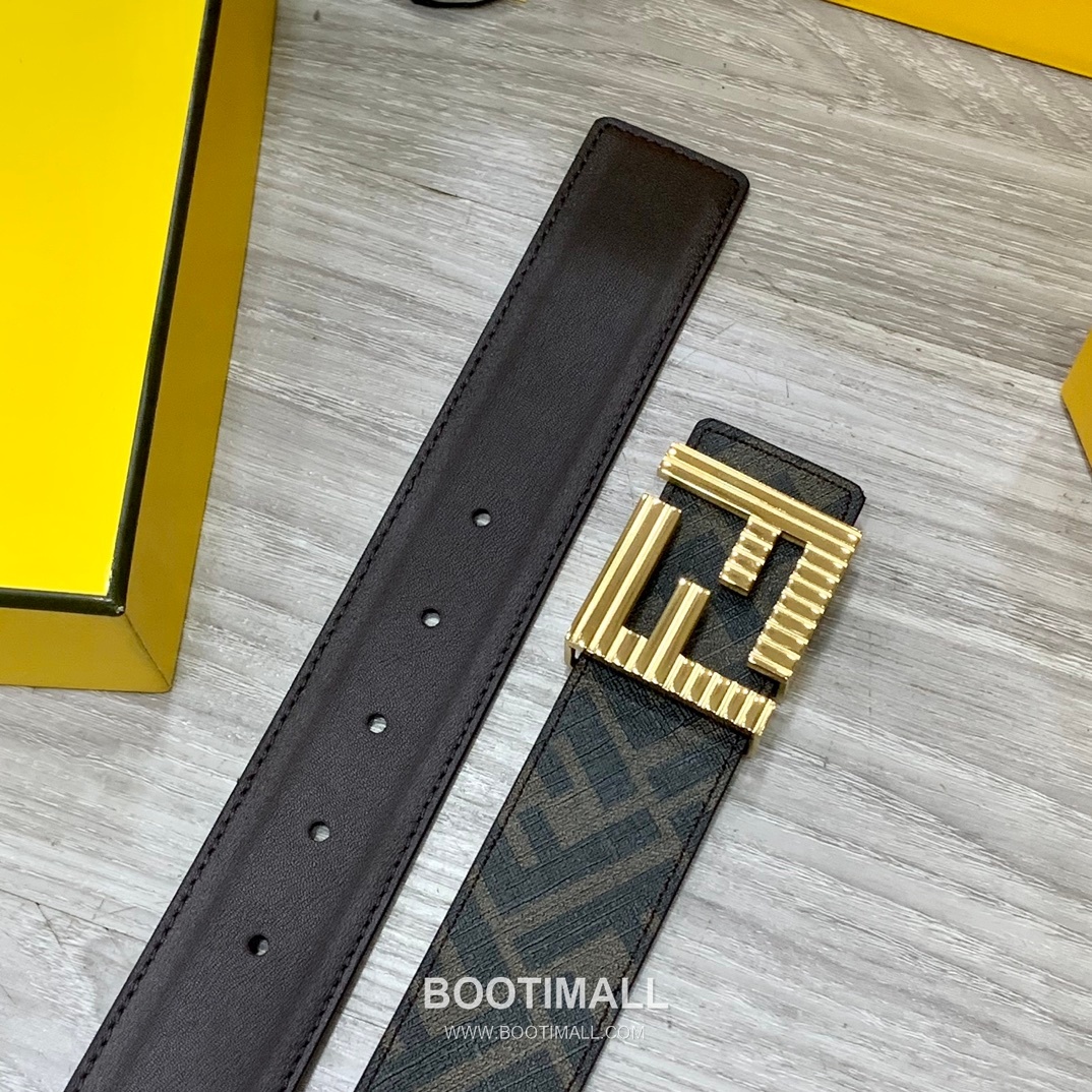 Fendi FF Cuoio Romano Calfskin Reversible Belt with FF Logo Buckle Palladium 펜디 FF 쿠오이오 로마노 카프스킨 리버서블 벨트 FF 로고 버클 황동 베이스 팔라듐 피니시 4.0cm 8