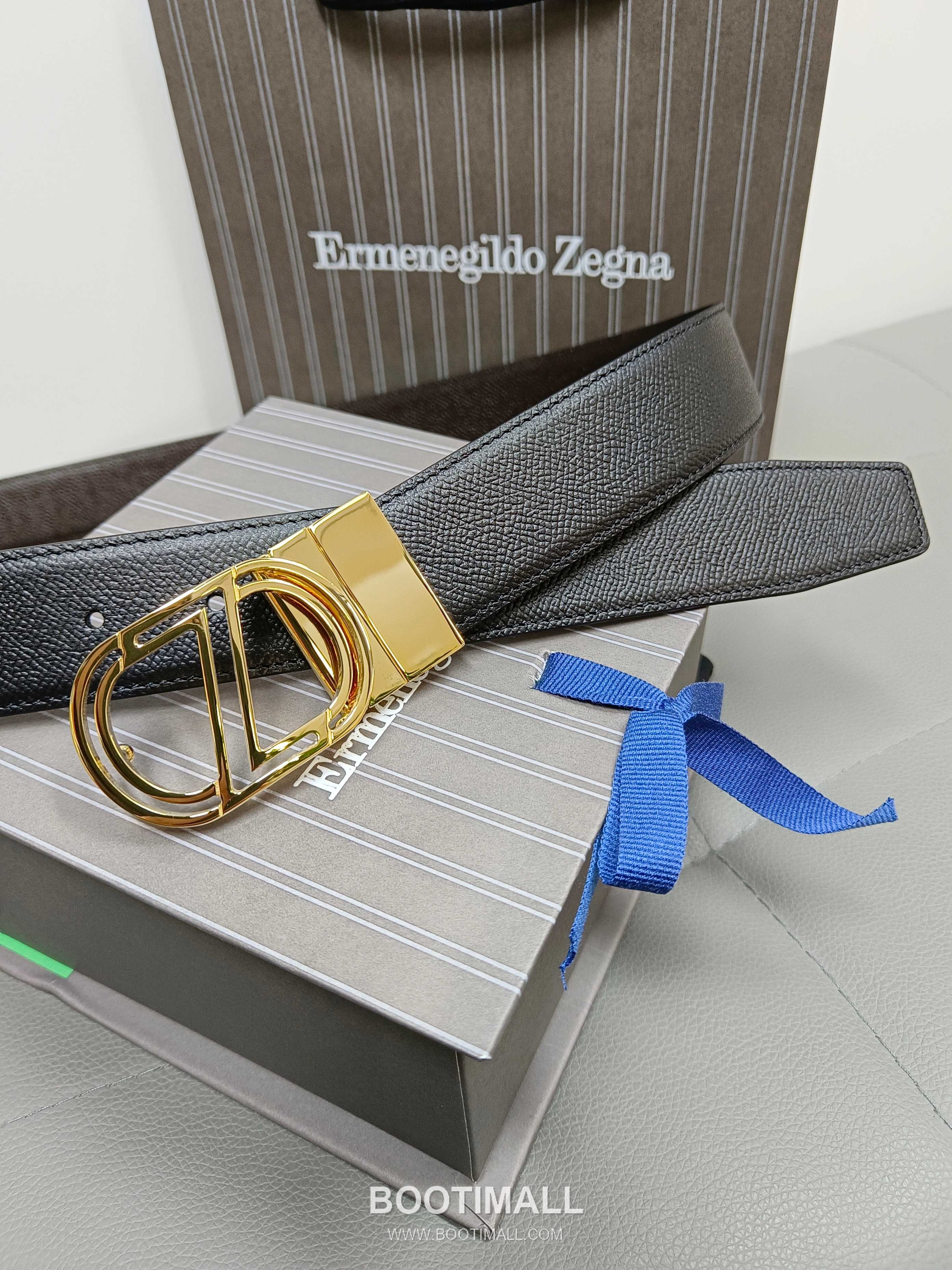 Zegna Calfskin Leather Belt with Gancio Buckle Palladium 제냐 카프스킨 레더 벨트 간치니 버클 황동 베이스 팔라듐 피니시 3.5cm 6