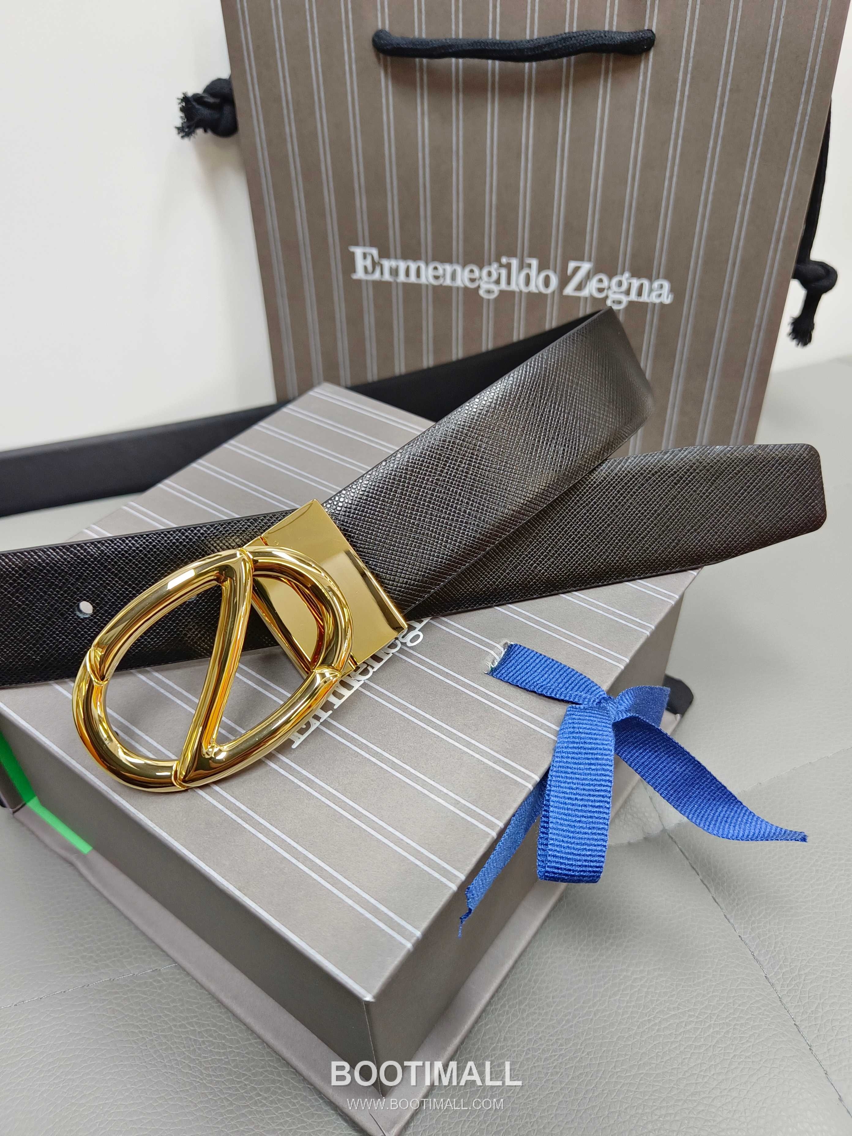 Zegna Calfskin Leather Belt with Gancio Buckle Palladium 제냐 카프스킨 레더 벨트 간치니 버클 황동 베이스 팔라듐 피니시 3.5cm 6