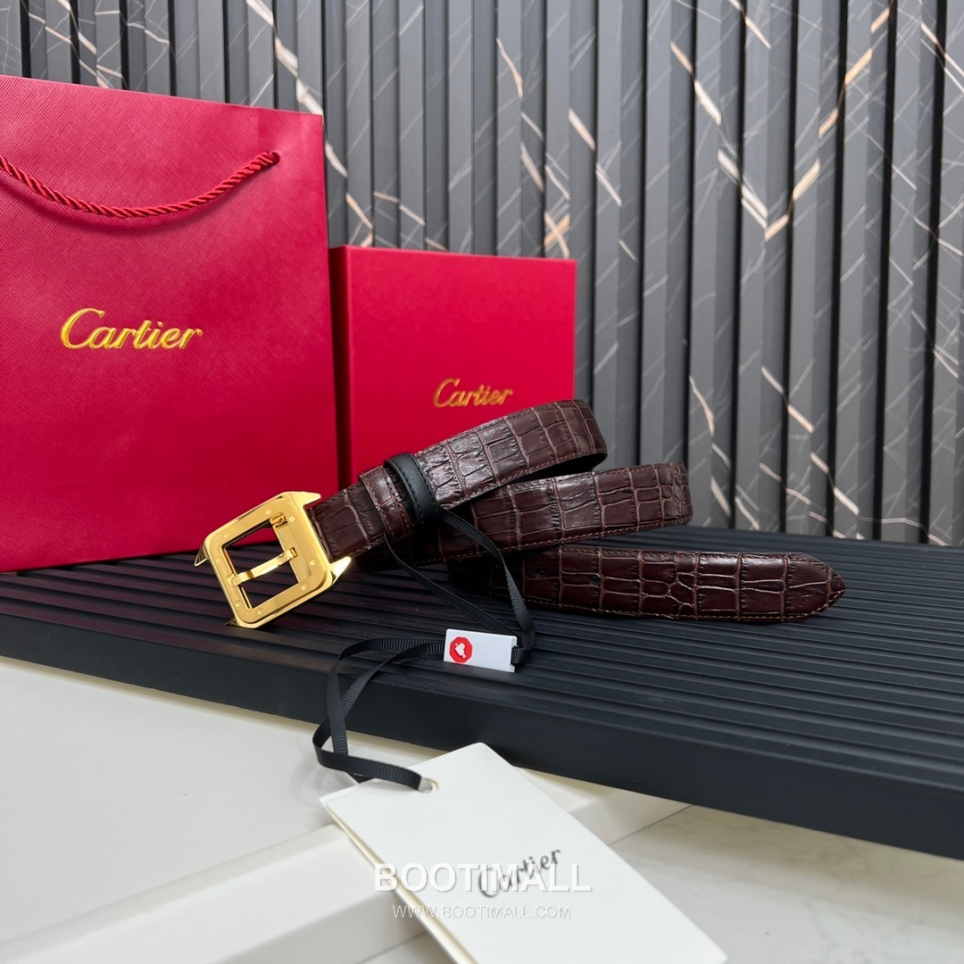 Cartier Calfskin Embossed Leather Reversible Belt with Logo Pin Buckle Palladium 까르띠에 카프스킨 엠보싱 레더 리버서블 벨트 로고 핀 버클 황동 베이스 팔라듐 피니시 3.5cm 2