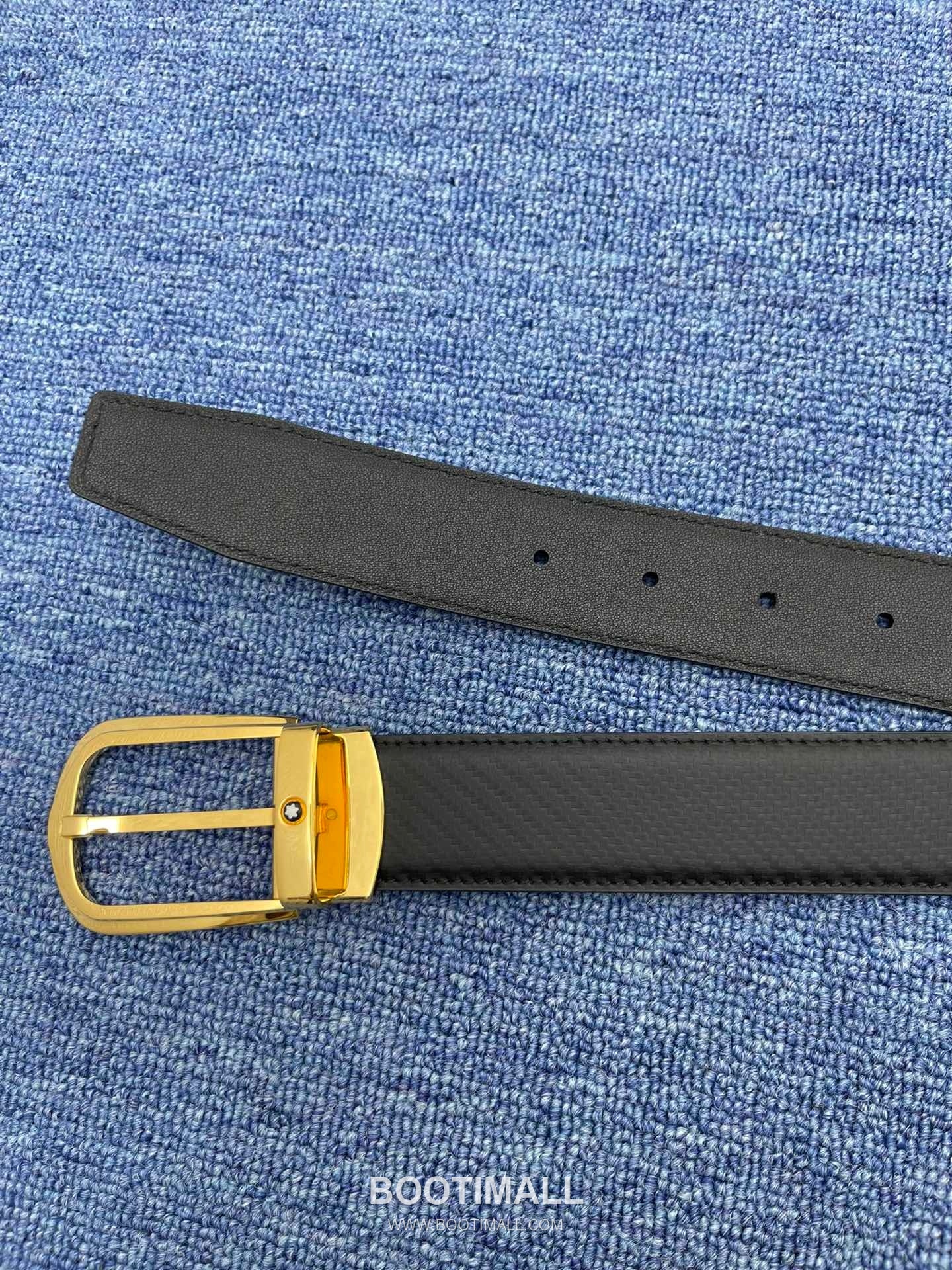 Montblanc Monogram Calfskin Leather Reversible Belt with Logo Buckle Palladium 몽블랑 모노그램 카프스킨 레더 리버서블 벨트 로고 버클 황동 베이스 팔라듐 피니시 3.5cm 6