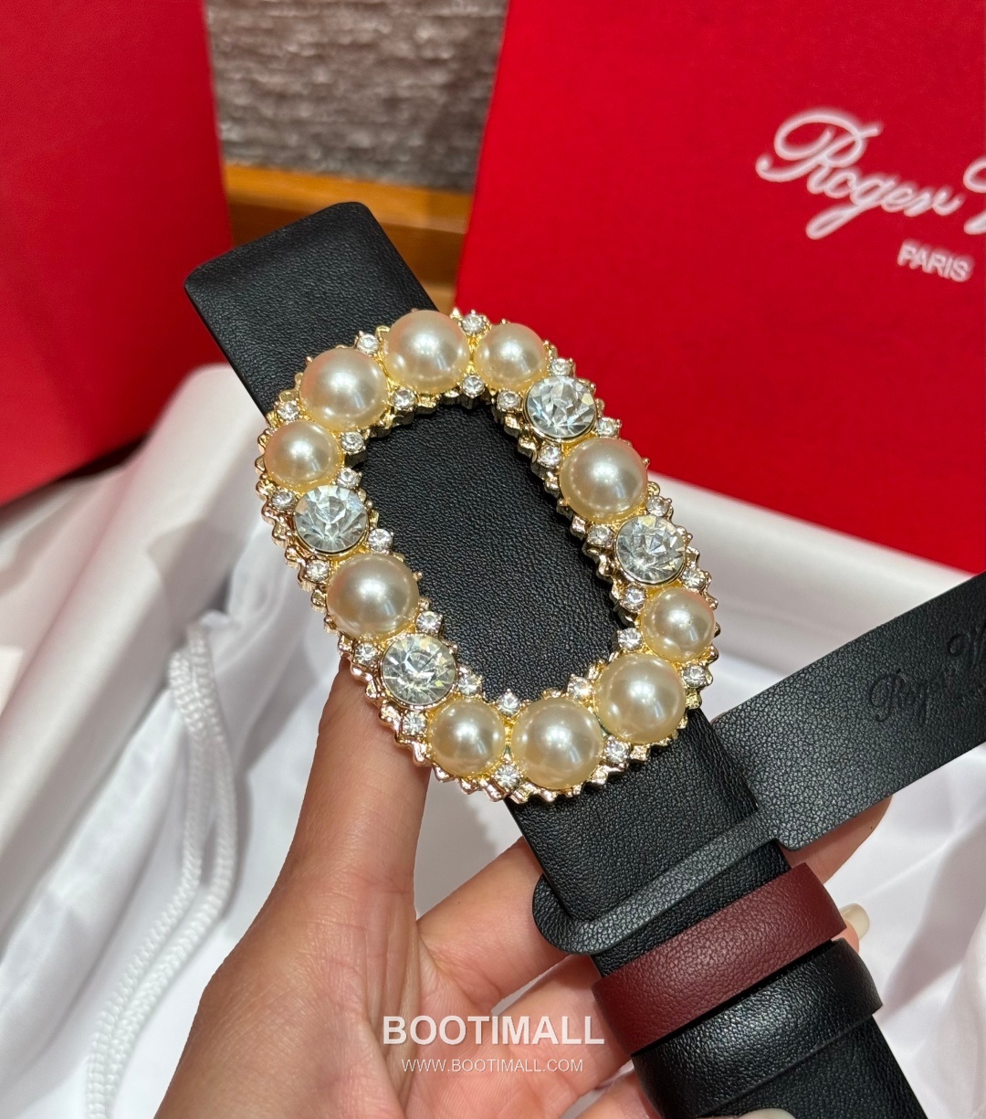 Roger Vivier Calfskin Leather Reversible Belt with Square Logo Buckle Gold-Plated 로저비비에 카프스킨 레더 리버서블 벨트 스퀘어 로고 버클 황동 베이스 금도금 3.0cm 7