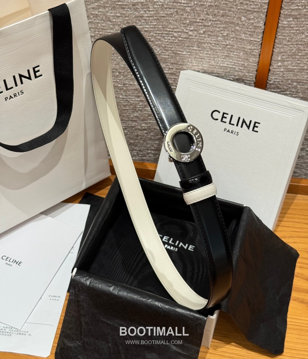 Celine Disc Taurillon Leather Reversible Belt with Disc Buckle Gold-Plated 셀린느 디스크 토릴론 레더 리버서블 벨트 디스크 버클 황동 베이스 금도금 2.5cm 3