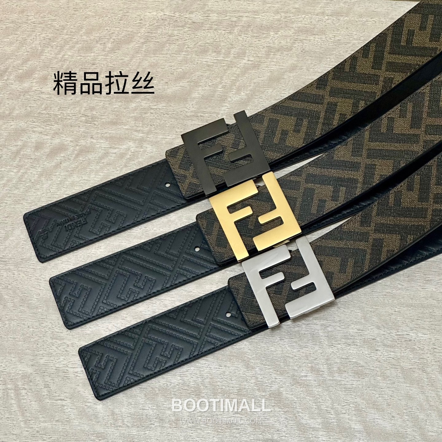 Fendi FF Cuoio Romano Calfskin Reversible Belt with FF Logo Buckle Palladium 펜디 FF 쿠오이오 로마노 카프스킨 리버서블 벨트 FF 로고 버클 황동 베이스 팔라듐 피니시 4.0cm 6