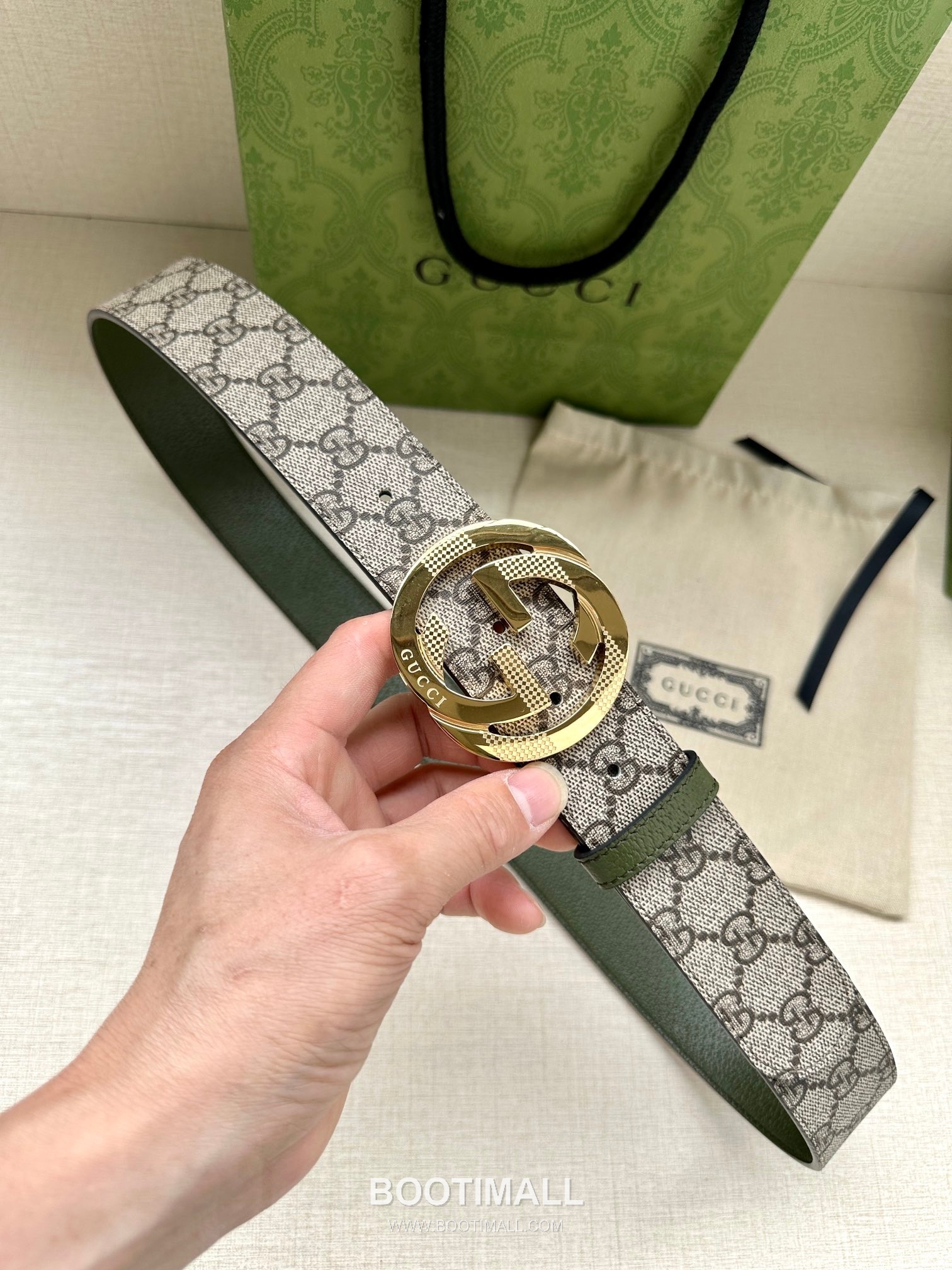 Gucci GG Marmont GG Supreme Canvas Reversible Belt with Double G Buckle Palladium 구찌 GG 마몬트 GG 슈프림 캔버스 리버서블 벨트 더블G 버클 황동 베이스 팔라듐 피니시 3.8cm 1