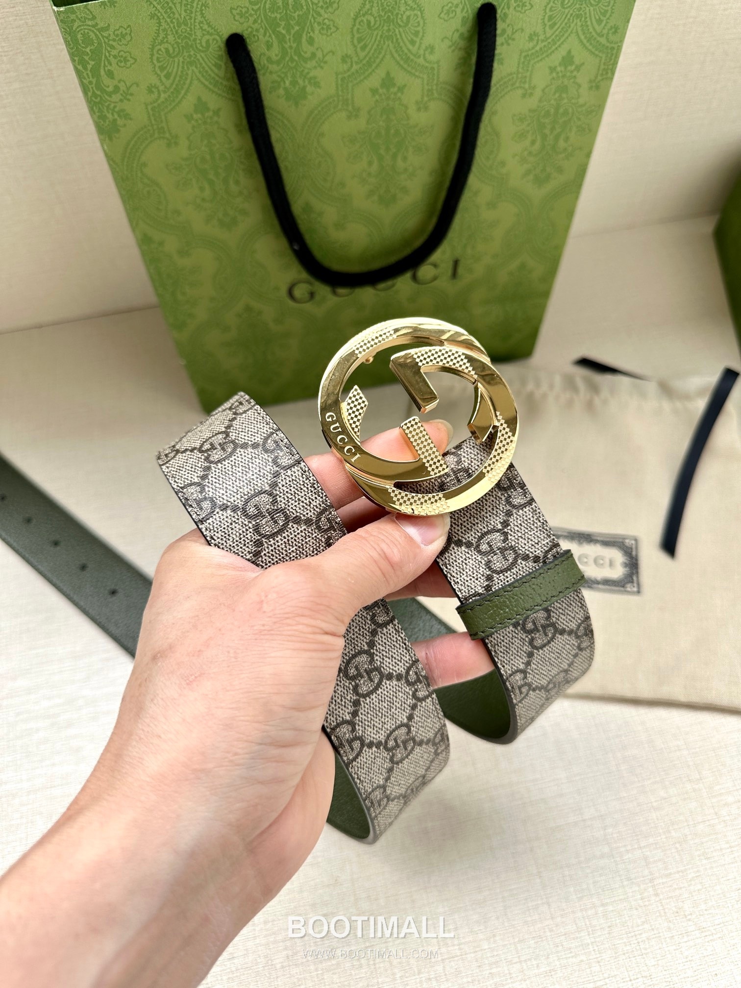 Gucci GG Marmont GG Supreme Canvas Reversible Belt with Double G Buckle Palladium 구찌 GG 마몬트 GG 슈프림 캔버스 리버서블 벨트 더블G 버클 황동 베이스 팔라듐 피니시 3.8cm 2