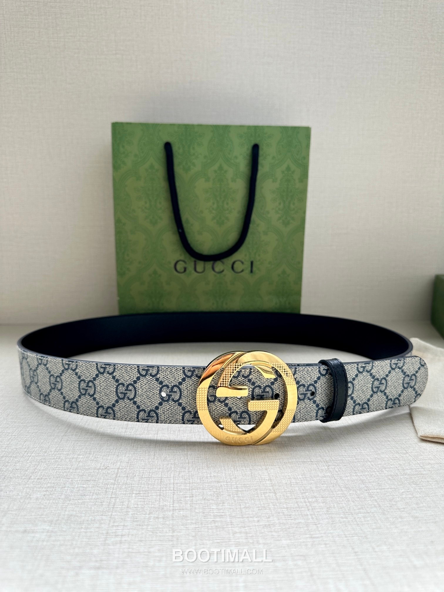 Gucci GG Marmont GG Supreme Canvas Reversible Belt with Double G Buckle Palladium 구찌 GG 마몬트 GG 슈프림 캔버스 리버서블 벨트 더블G 버클 황동 베이스 팔라듐 피니시 3.8cm 5