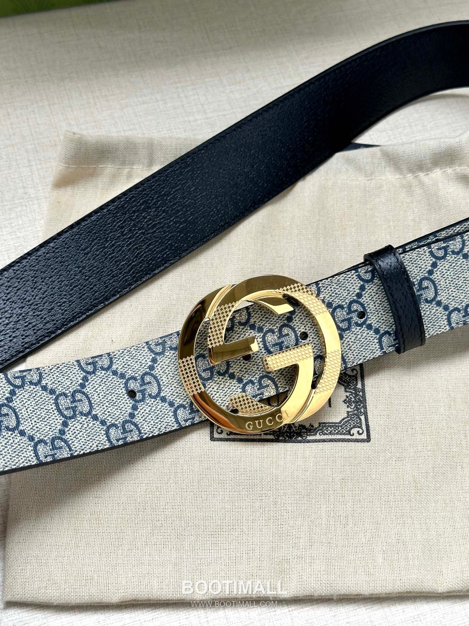 Gucci GG Marmont GG Supreme Canvas Reversible Belt with Double G Buckle Palladium 구찌 GG 마몬트 GG 슈프림 캔버스 리버서블 벨트 더블G 버클 황동 베이스 팔라듐 피니시 3.8cm 6