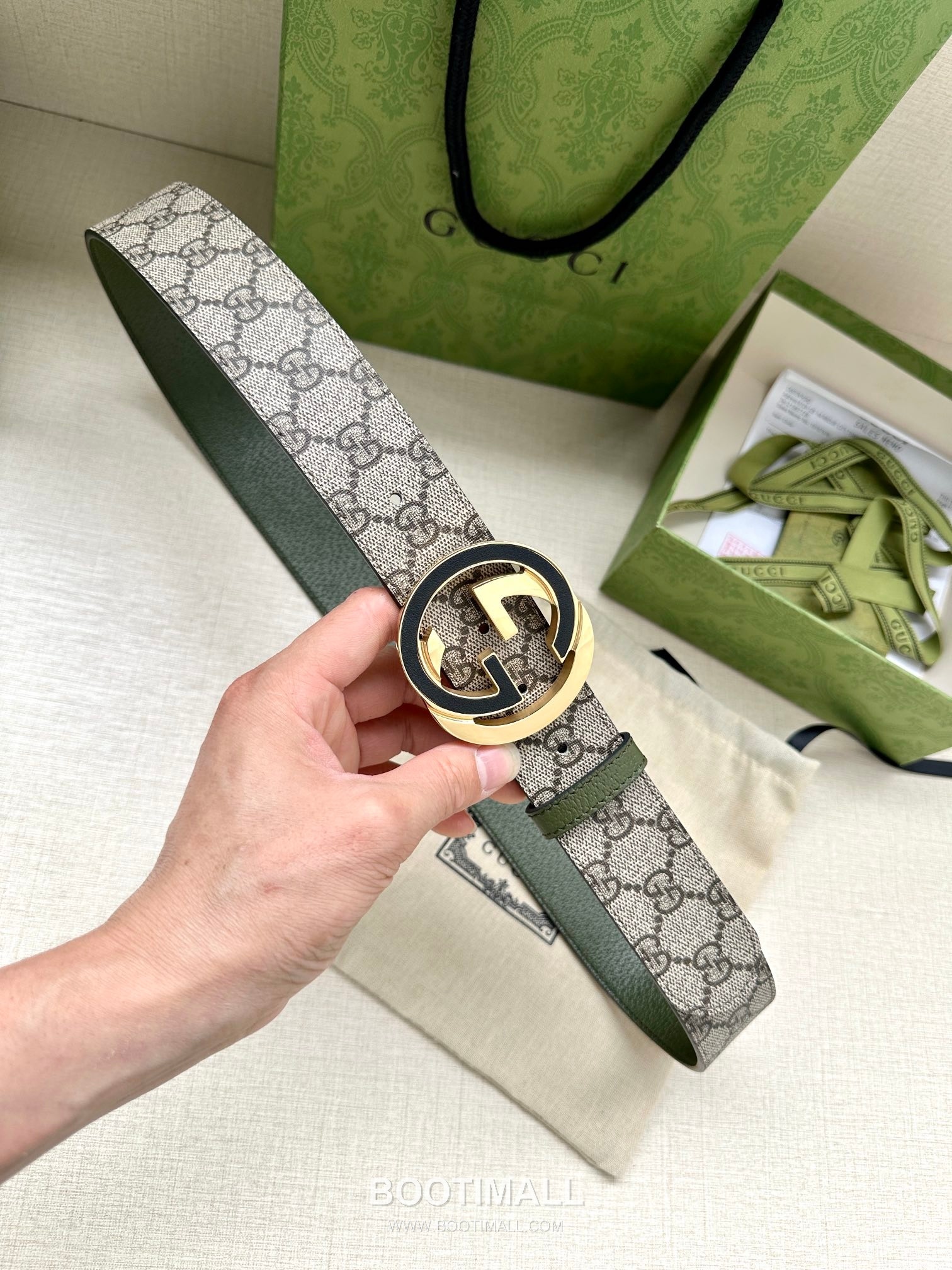 Gucci GG Marmont GG Supreme Canvas Reversible Belt with Double G Buckle Palladium 구찌 GG 마몬트 GG 슈프림 캔버스 리버서블 벨트 더블G 버클 황동 베이스 팔라듐 피니시 3.8cm 1