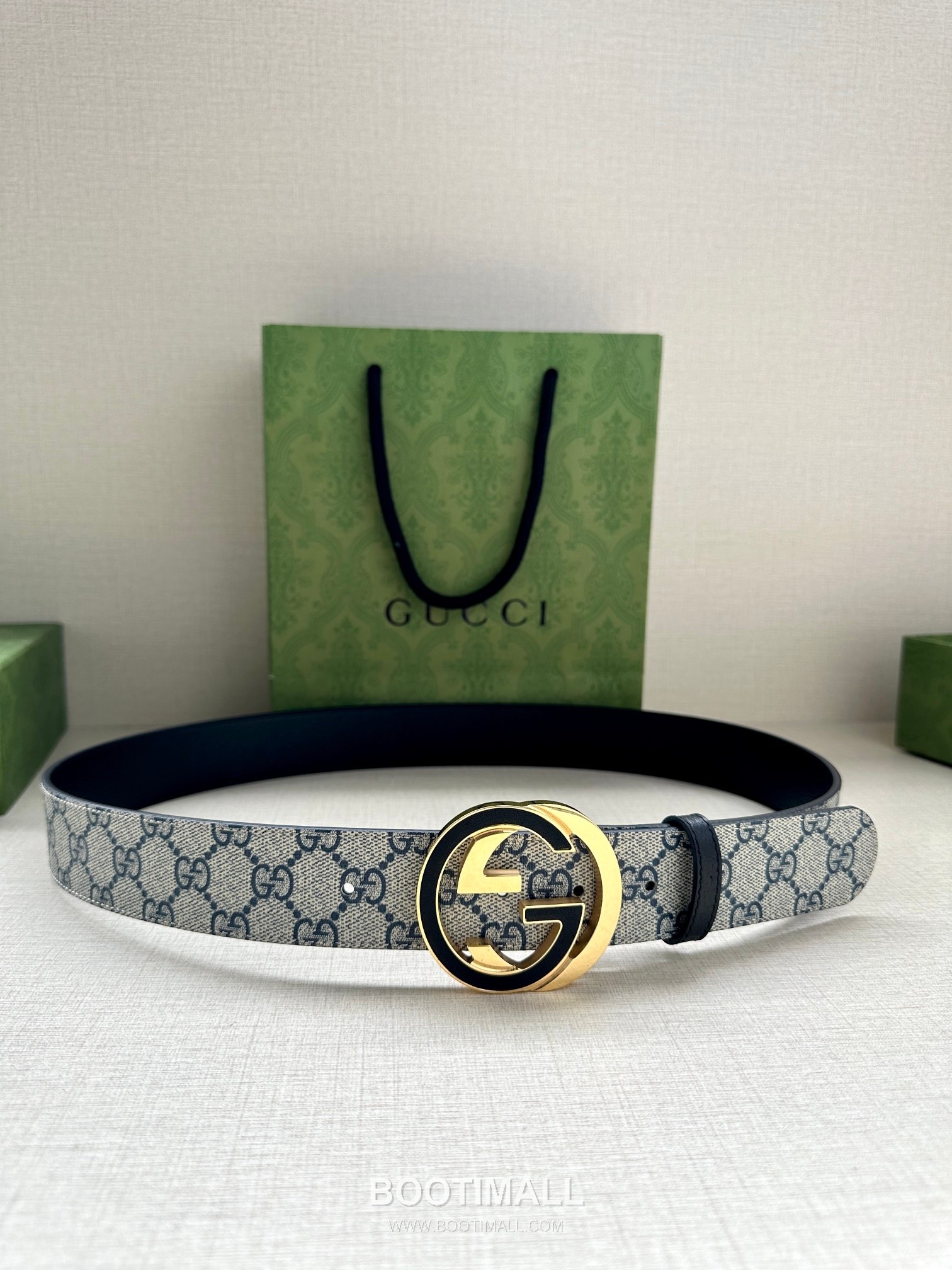 Gucci GG Marmont GG Supreme Canvas Reversible Belt with Double G Buckle Palladium 구찌 GG 마몬트 GG 슈프림 캔버스 리버서블 벨트 더블G 버클 황동 베이스 팔라듐 피니시 3.8cm 5