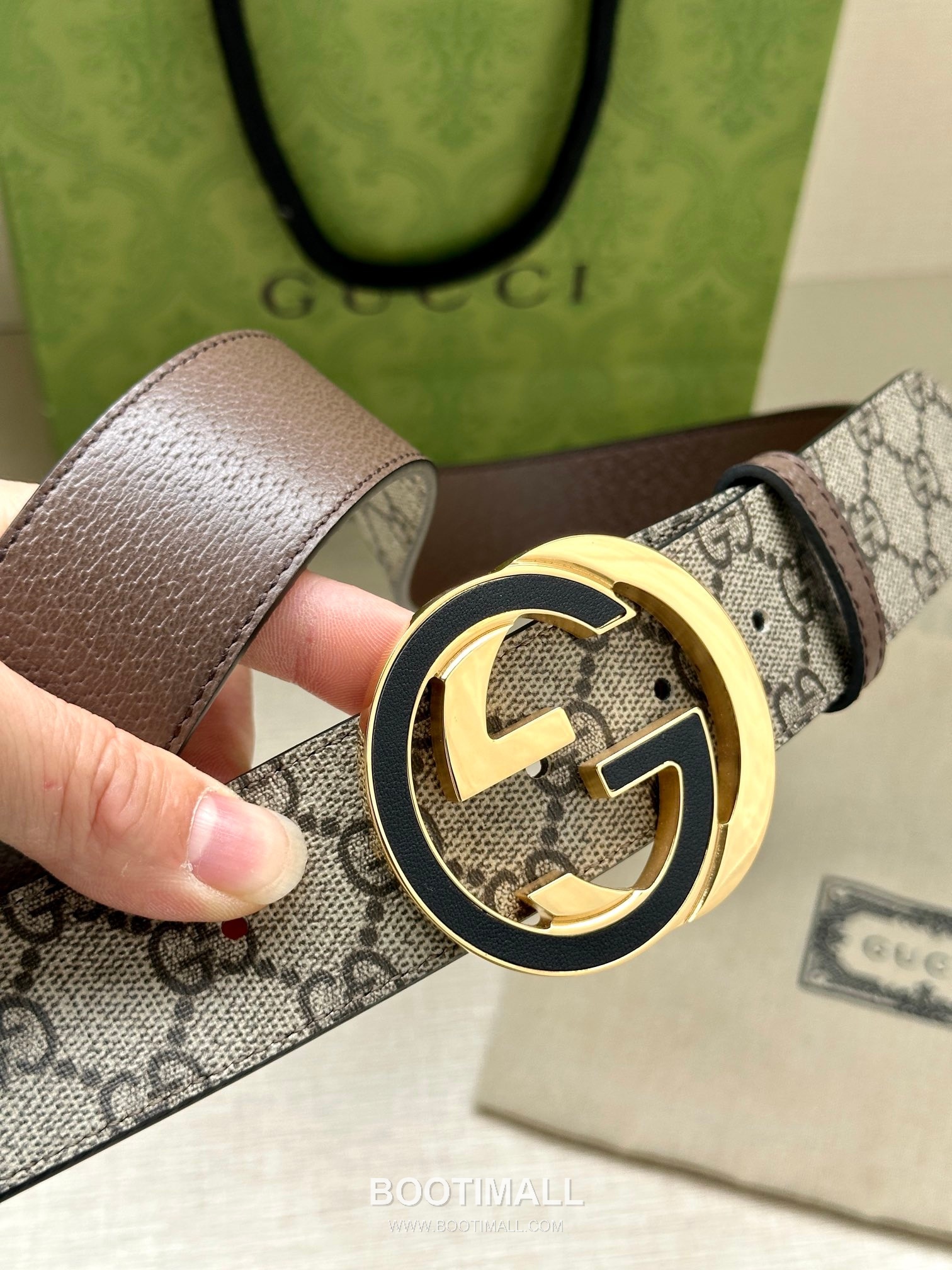 Gucci GG Marmont GG Supreme Canvas Reversible Belt with Double G Buckle Palladium 구찌 GG 마몬트 GG 슈프림 캔버스 리버서블 벨트 더블G 버클 황동 베이스 팔라듐 피니시 3.8cm 2