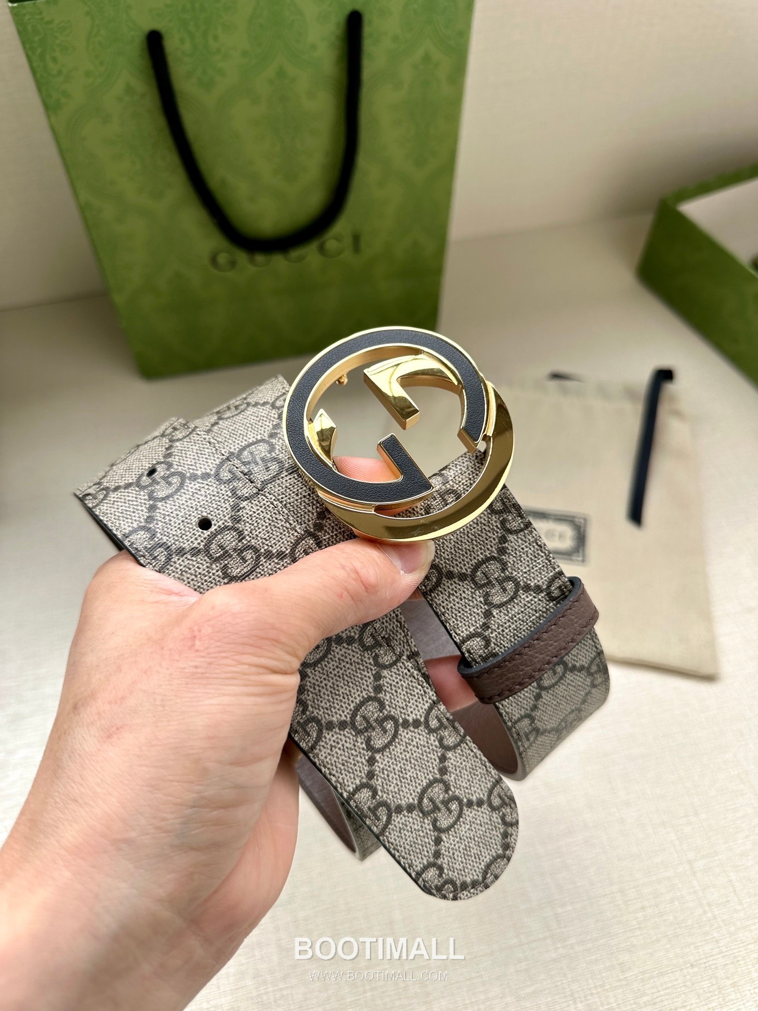 Gucci GG Marmont GG Supreme Canvas Reversible Belt with Double G Buckle Palladium 구찌 GG 마몬트 GG 슈프림 캔버스 리버서블 벨트 더블G 버클 황동 베이스 팔라듐 피니시 3.8cm 3