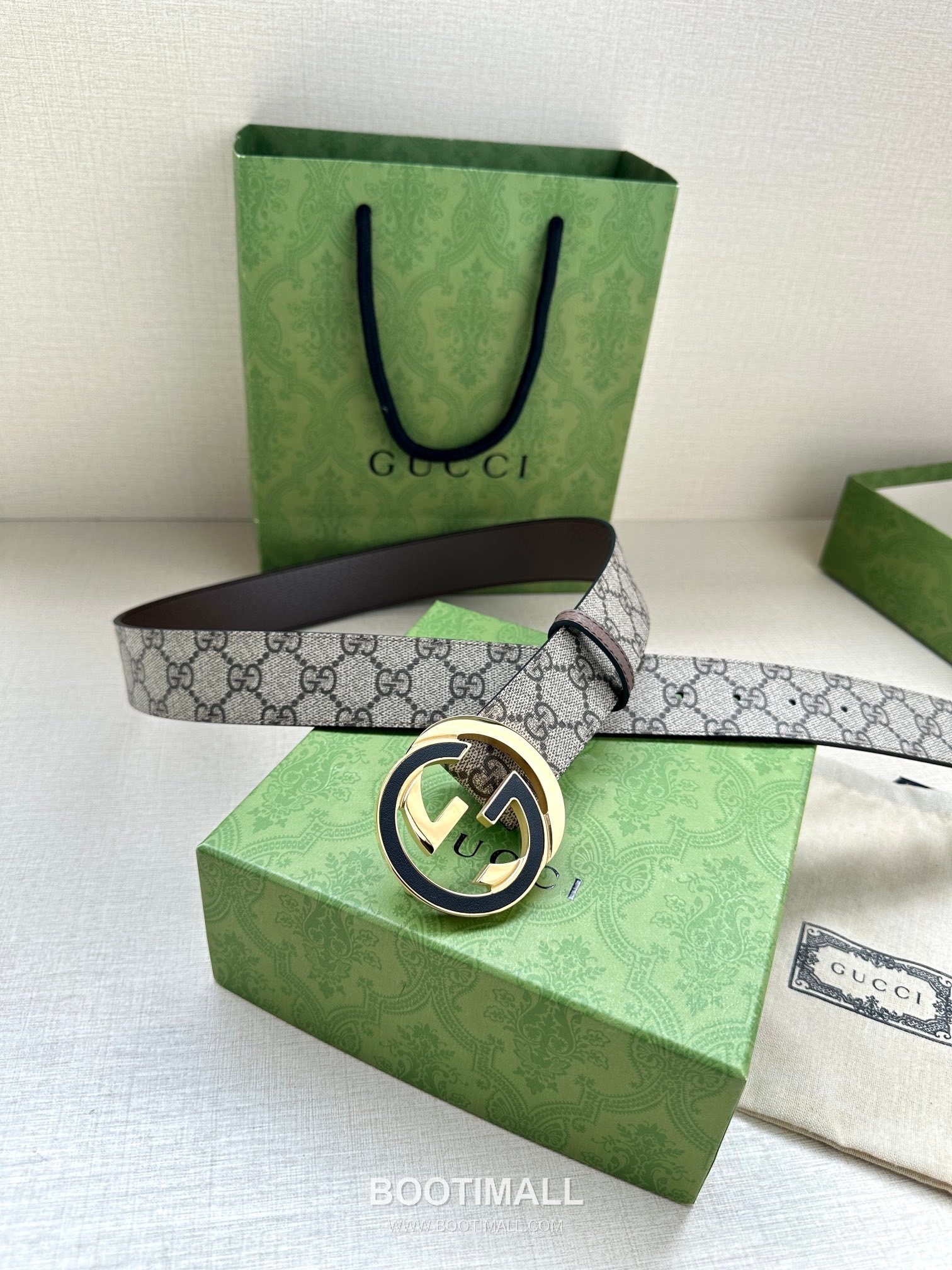 Gucci GG Marmont GG Supreme Canvas Reversible Belt with Double G Buckle Palladium 구찌 GG 마몬트 GG 슈프림 캔버스 리버서블 벨트 더블G 버클 황동 베이스 팔라듐 피니시 3.8cm 4