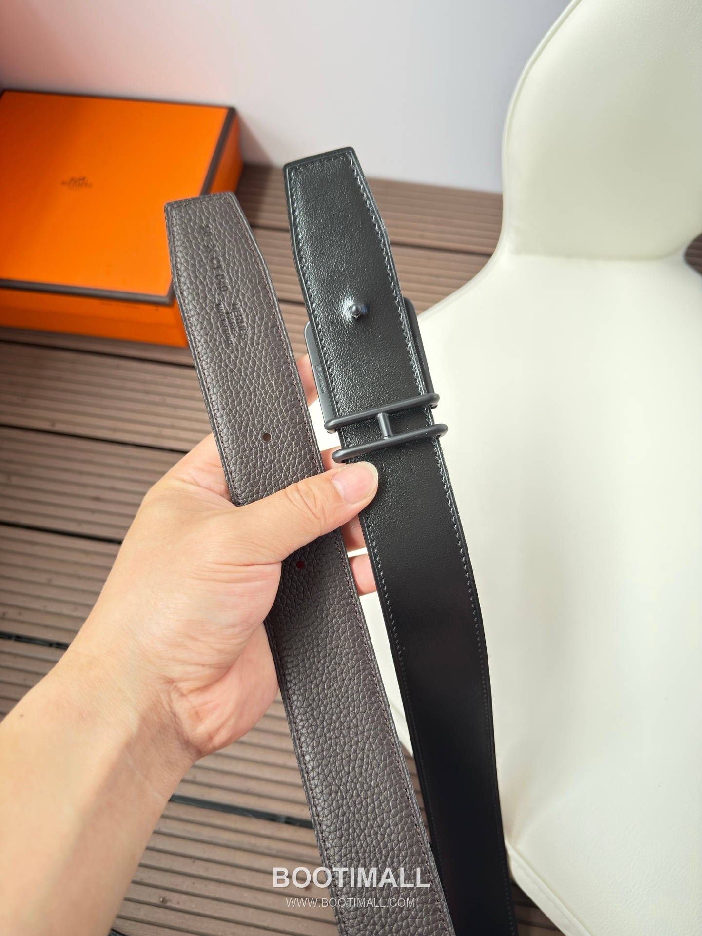 Hermes Constance Calfskin Leather Reversible Belt with H Buckle Palladium 에르메스 콘스탄스 카프스킨 레더 리버서블 벨트 H버클 스테인리스 스틸 팔라듐 피니시 3.8cm 6