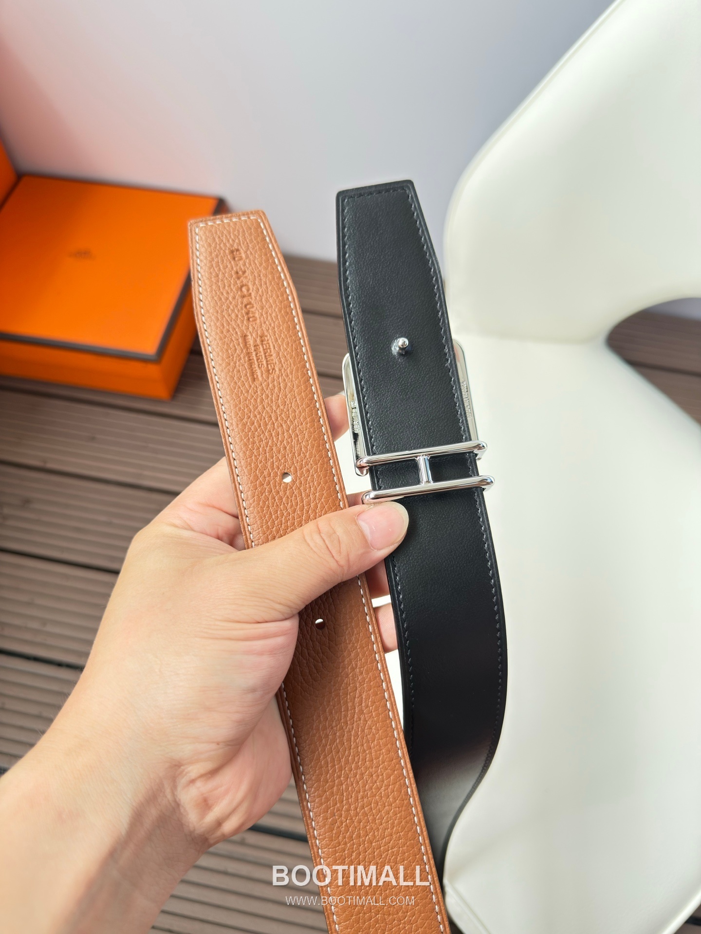 Hermes Constance Calfskin Leather Reversible Belt with H Buckle Palladium 에르메스 콘스탄스 카프스킨 레더 리버서블 벨트 H버클 스테인리스 스틸 팔라듐 피니시 3.8cm 6