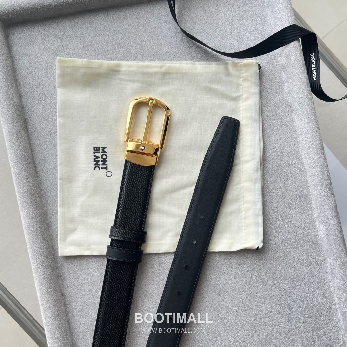 Montblanc Calfskin Grained Smooth Leather Reversible Belt with Star Logo Pin Buckle Palladium 몽블랑 카프스킨 그레인 스무스 레더 리버서블 벨트 스타 로고 핀 버클 황동 베이스 팔라듐 피니시 MB131188 3.5cm 4