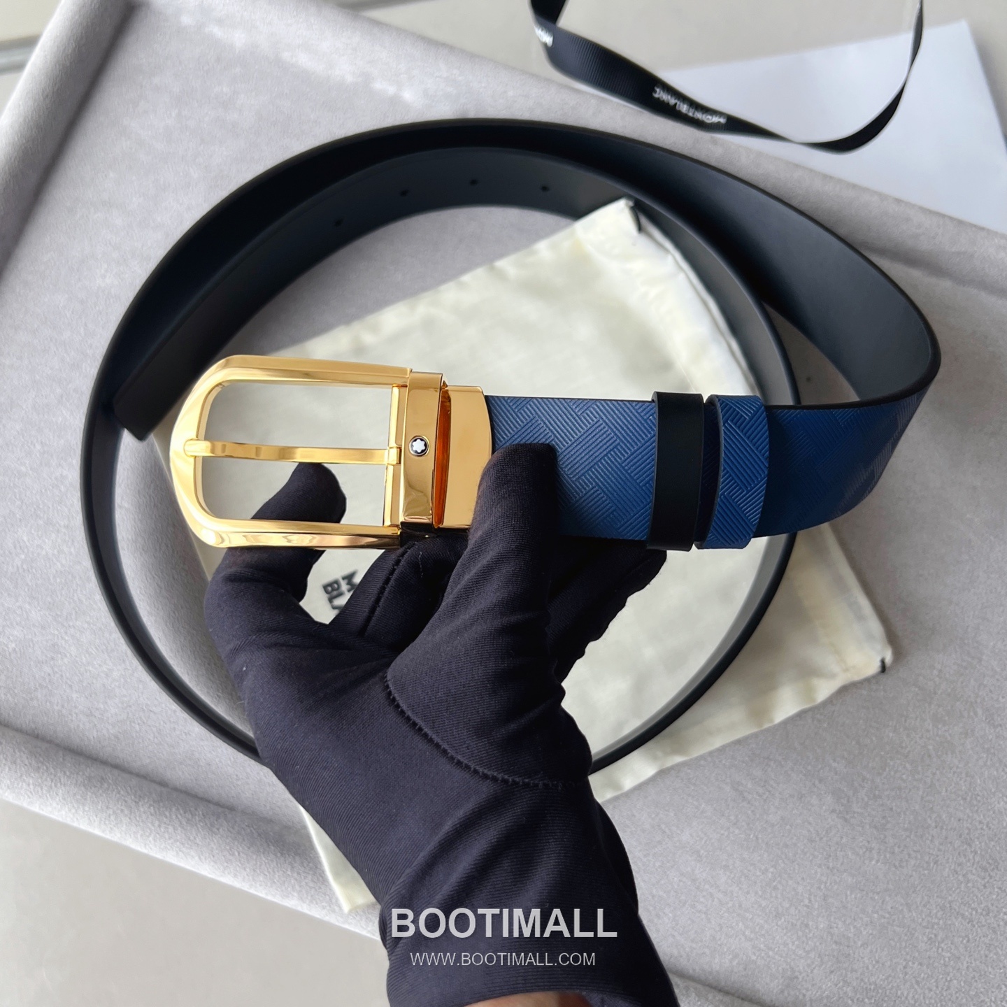 Montblanc Calfskin Grained Smooth Leather Reversible Belt with Star Logo Pin Buckle Palladium 몽블랑 카프스킨 그레인 스무스 레더 리버서블 벨트 스타 로고 핀 버클 황동 베이스 팔라듐 피니시 MB131188 3.5cm 1