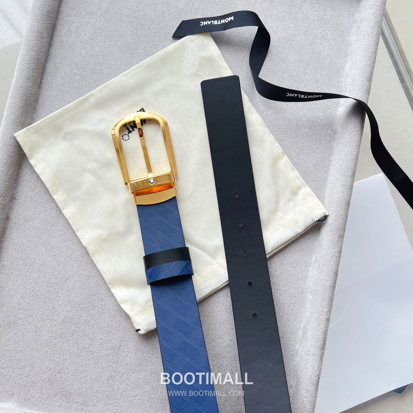 Montblanc Calfskin Grained Smooth Leather Reversible Belt with Star Logo Pin Buckle Palladium 몽블랑 카프스킨 그레인 스무스 레더 리버서블 벨트 스타 로고 핀 버클 황동 베이스 팔라듐 피니시 MB131188 3.5cm 2