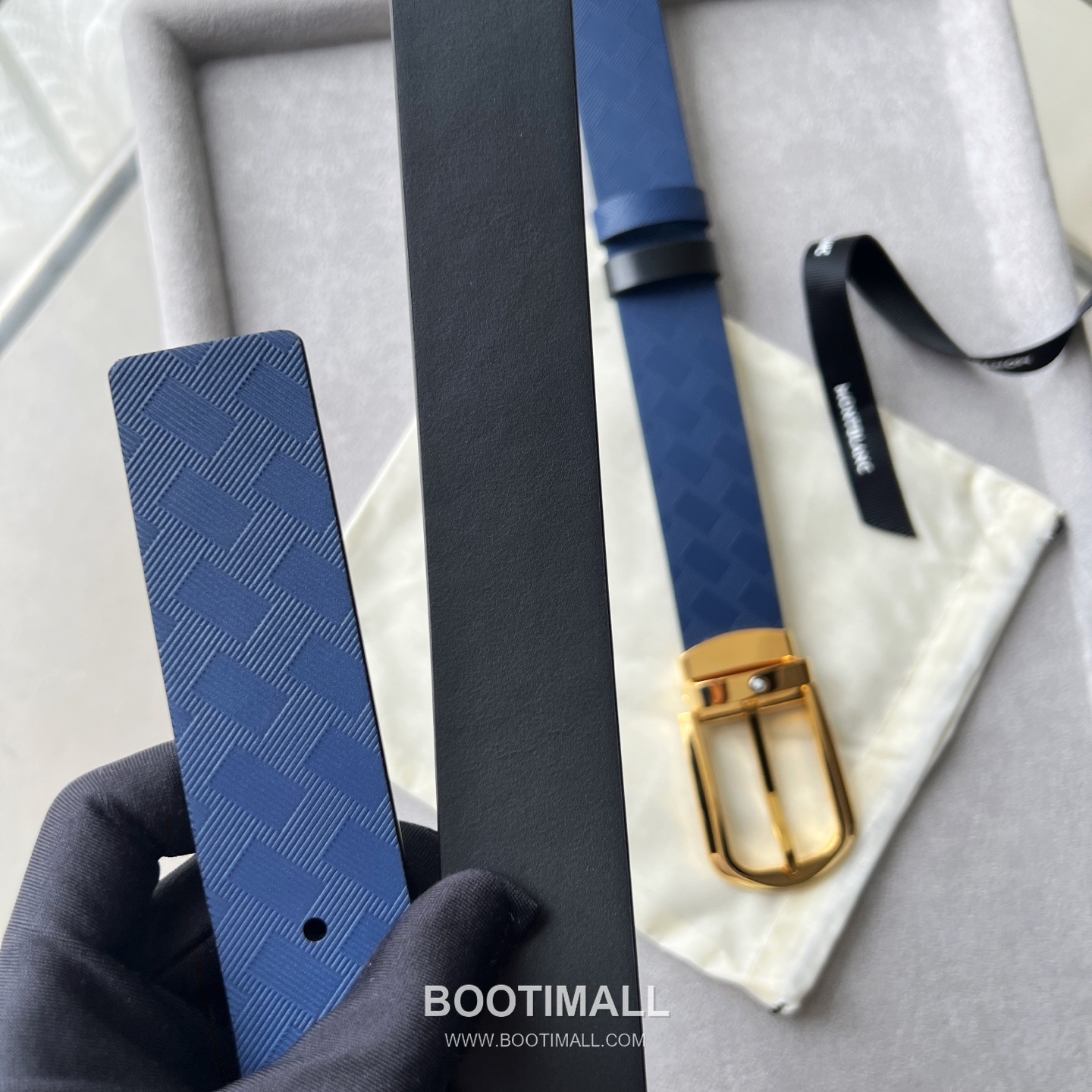 Montblanc Calfskin Grained Smooth Leather Reversible Belt with Star Logo Pin Buckle Palladium 몽블랑 카프스킨 그레인 스무스 레더 리버서블 벨트 스타 로고 핀 버클 황동 베이스 팔라듐 피니시 MB131188 3.5cm 5