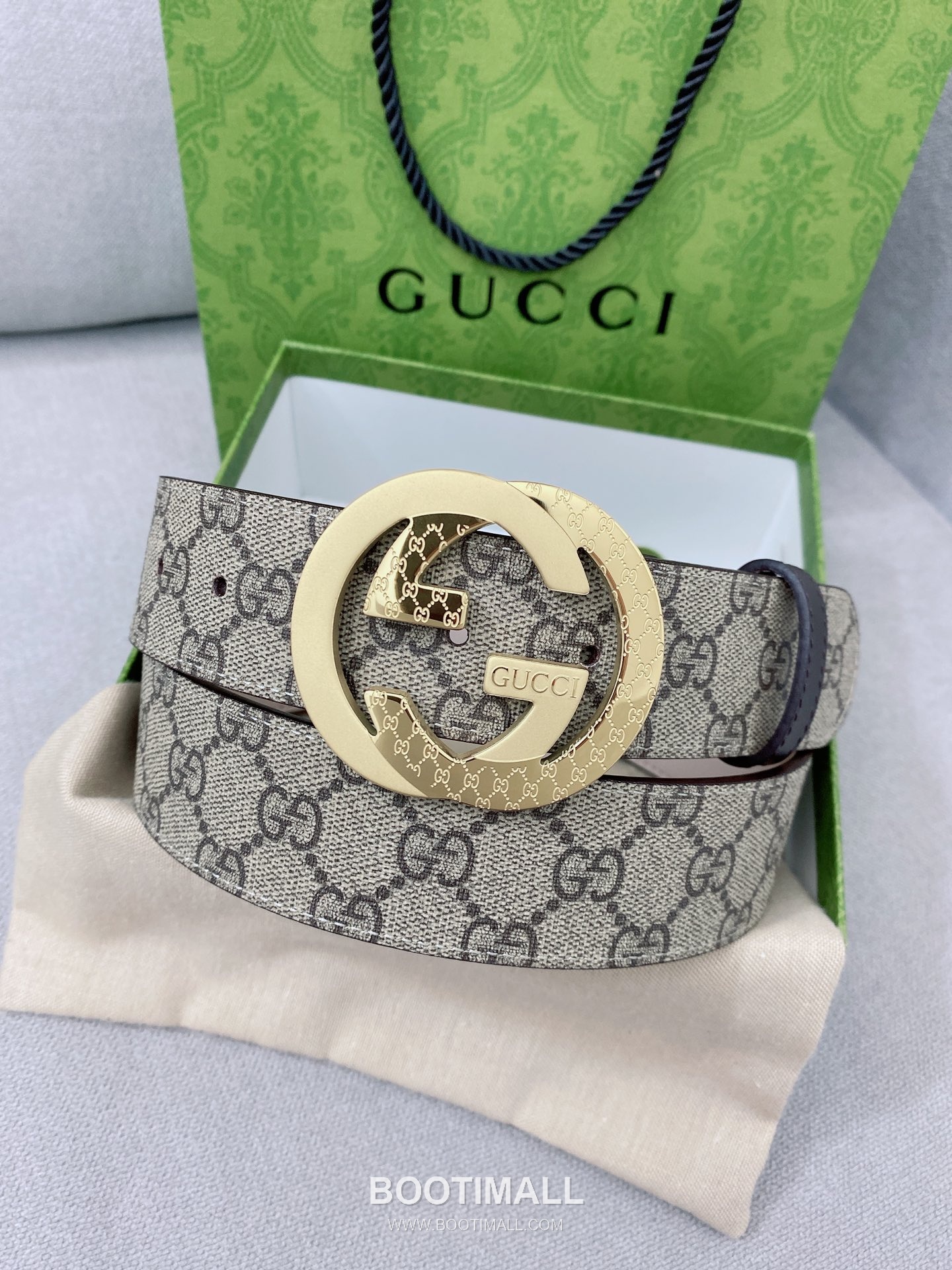 Gucci Calfskin Leather Belt with GG Logo Buckle Palladium 구찌 카프스킨 레더 벨트 GG 로고 버클 황동 베이스 팔라듐 피니시 4.0cm 2