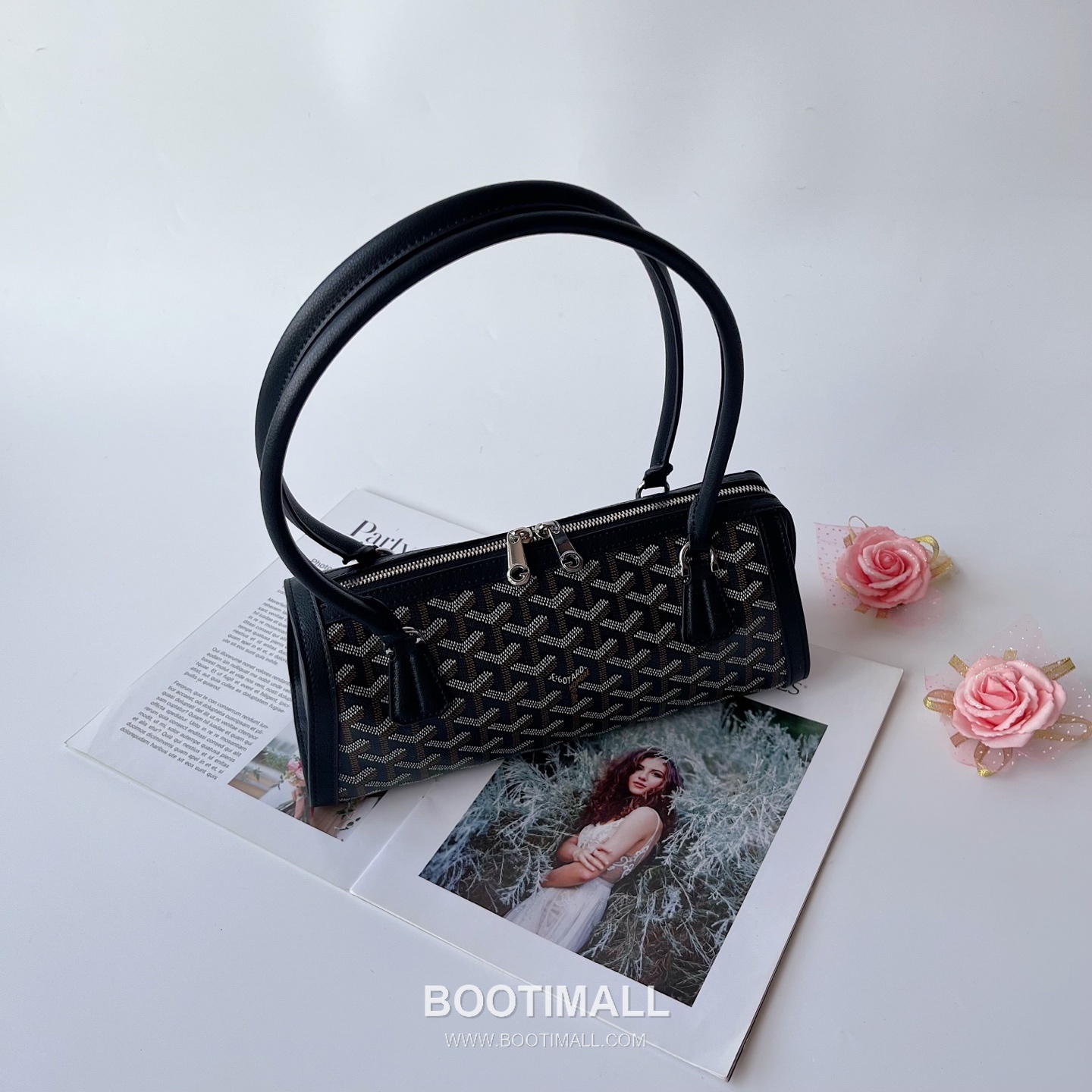 Goyard Bonbonniere Leather Baguette Shoulder Bag with Top Handle Strap 고야드 본보니에르 레더 바게트 숄더백 탑핸들 스트랩 30cm 5