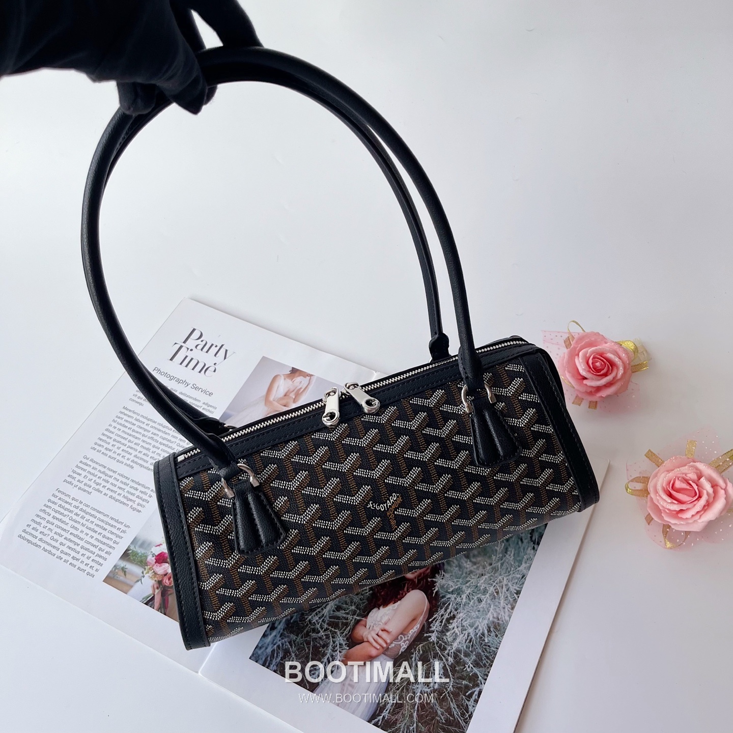 Goyard Bonbonniere Leather Baguette Shoulder Bag with Top Handle Strap 고야드 본보니에르 레더 바게트 숄더백 탑핸들 스트랩 30cm 7