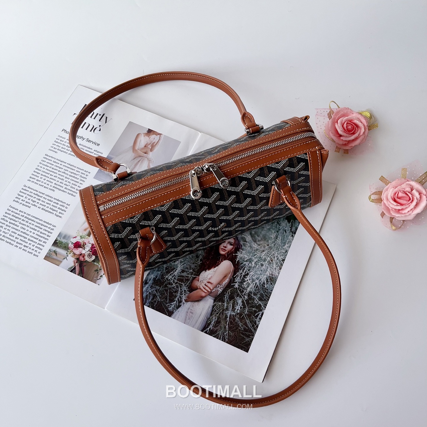 Goyard Bonbonniere Leather Baguette Shoulder Bag with Top Handle Strap 고야드 본보니에르 레더 바게트 숄더백 탑핸들 스트랩 30cm 6