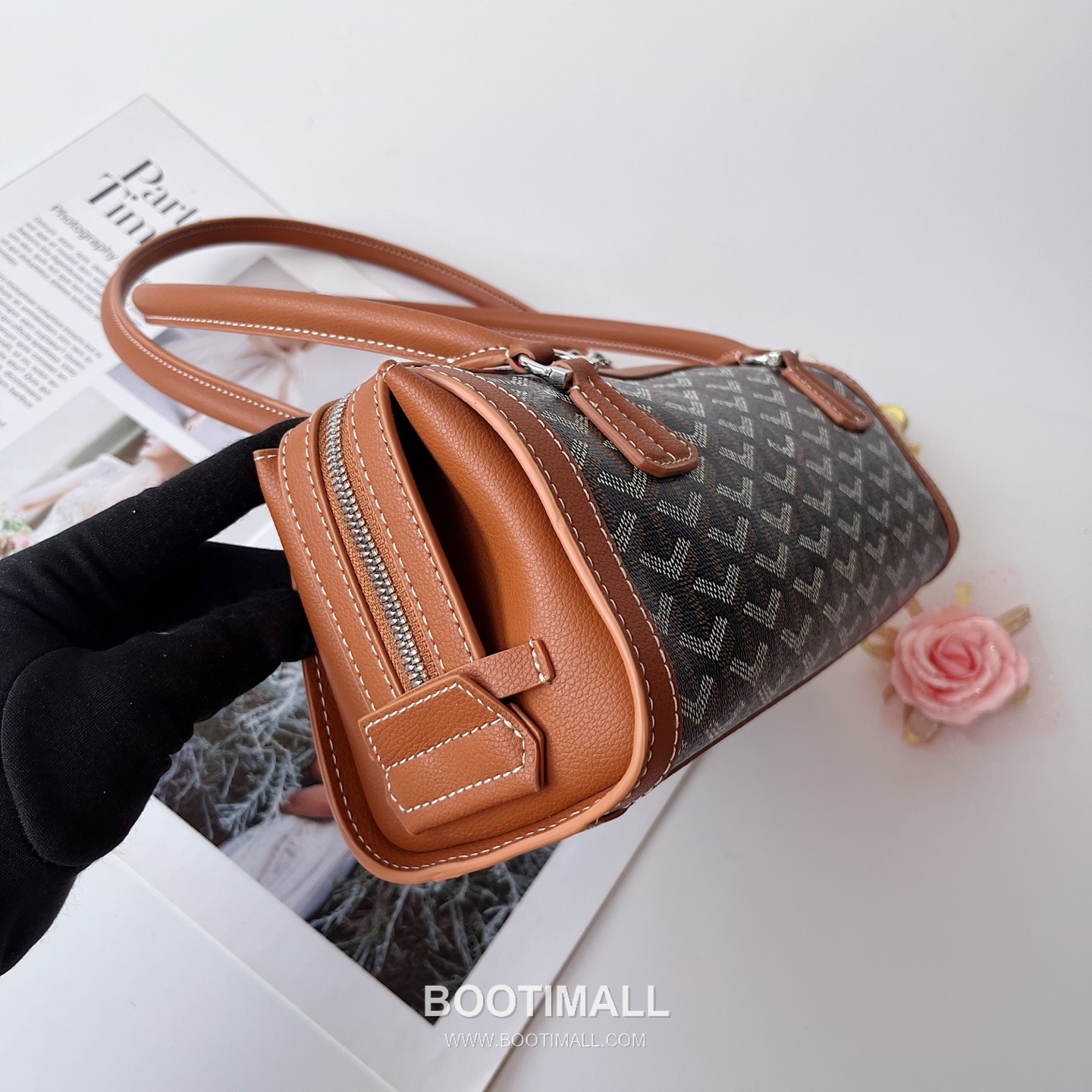 Goyard Bonbonniere Leather Baguette Shoulder Bag with Top Handle Strap 고야드 본보니에르 레더 바게트 숄더백 탑핸들 스트랩 30cm 8