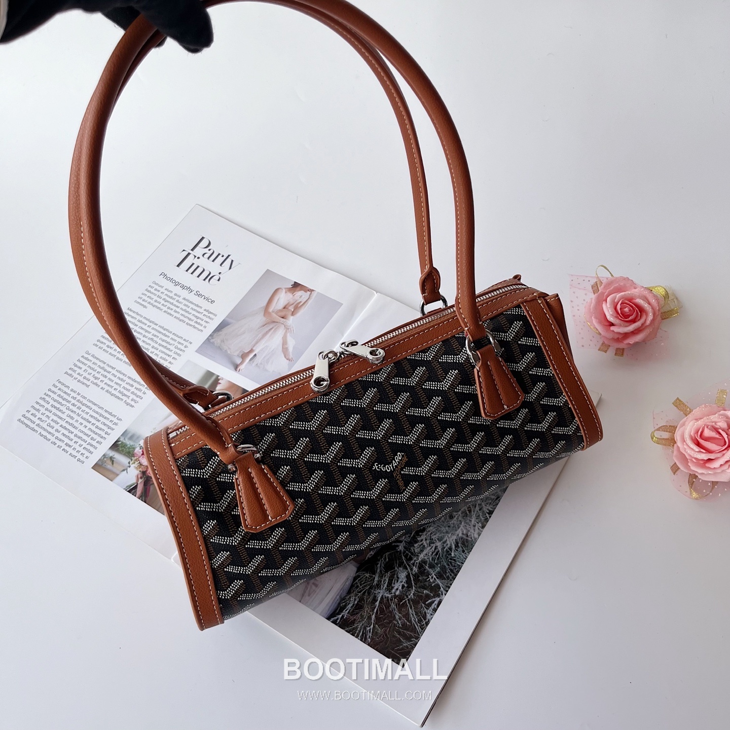 Goyard Bonbonniere Leather Baguette Shoulder Bag with Top Handle Strap 고야드 본보니에르 레더 바게트 숄더백 탑핸들 스트랩 30cm 10