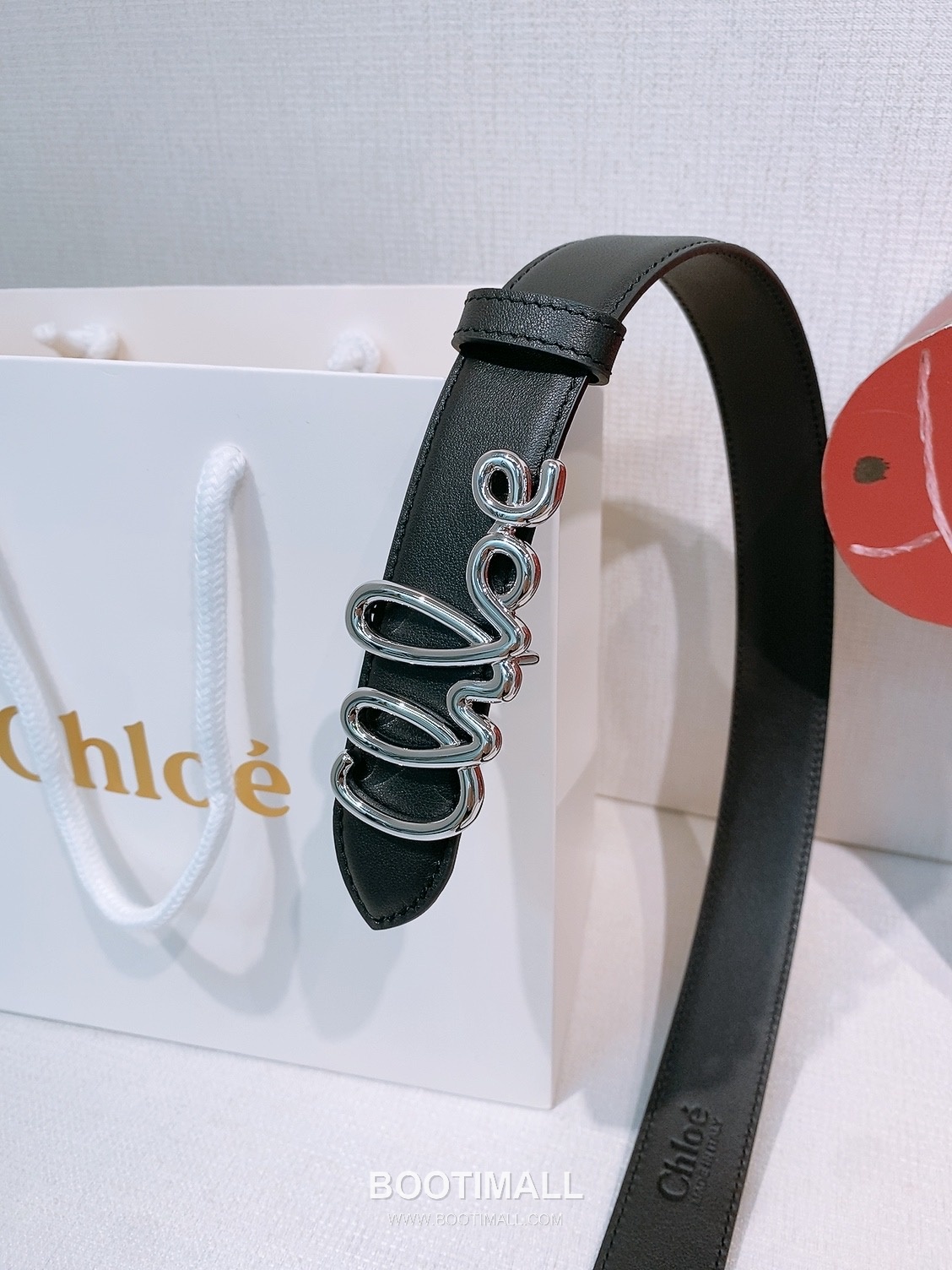 Chloé Calfskin Belt with Logo Buckle Gold-Plated 끌로에 카프스킨 벨트 로고 버클 3.0cm 2