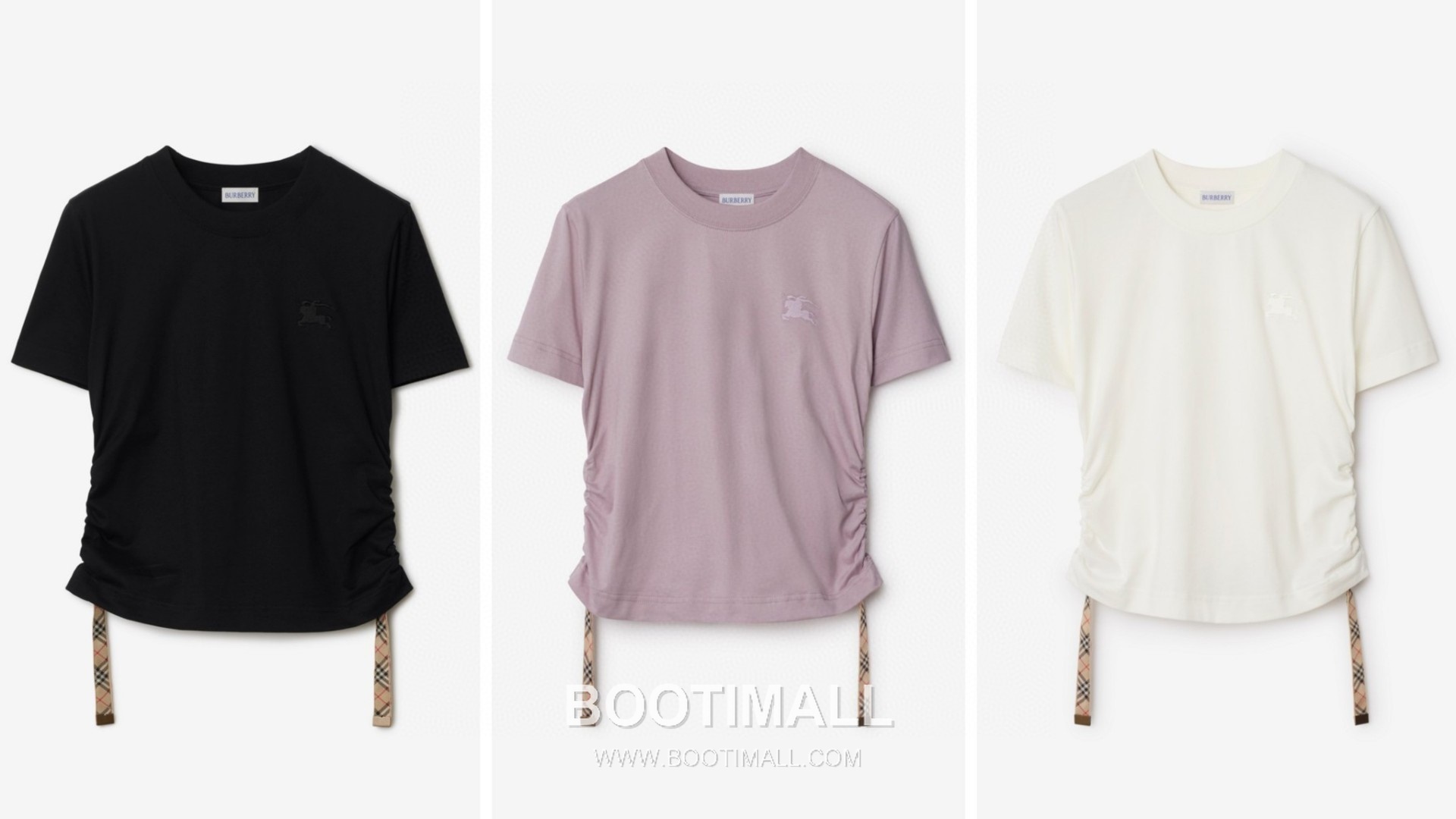 Burberry SS26 Check Panel Pleated Cotton T-Shirt 버버리 SS26 체크 패널 플리츠 코튼 티셔츠 1