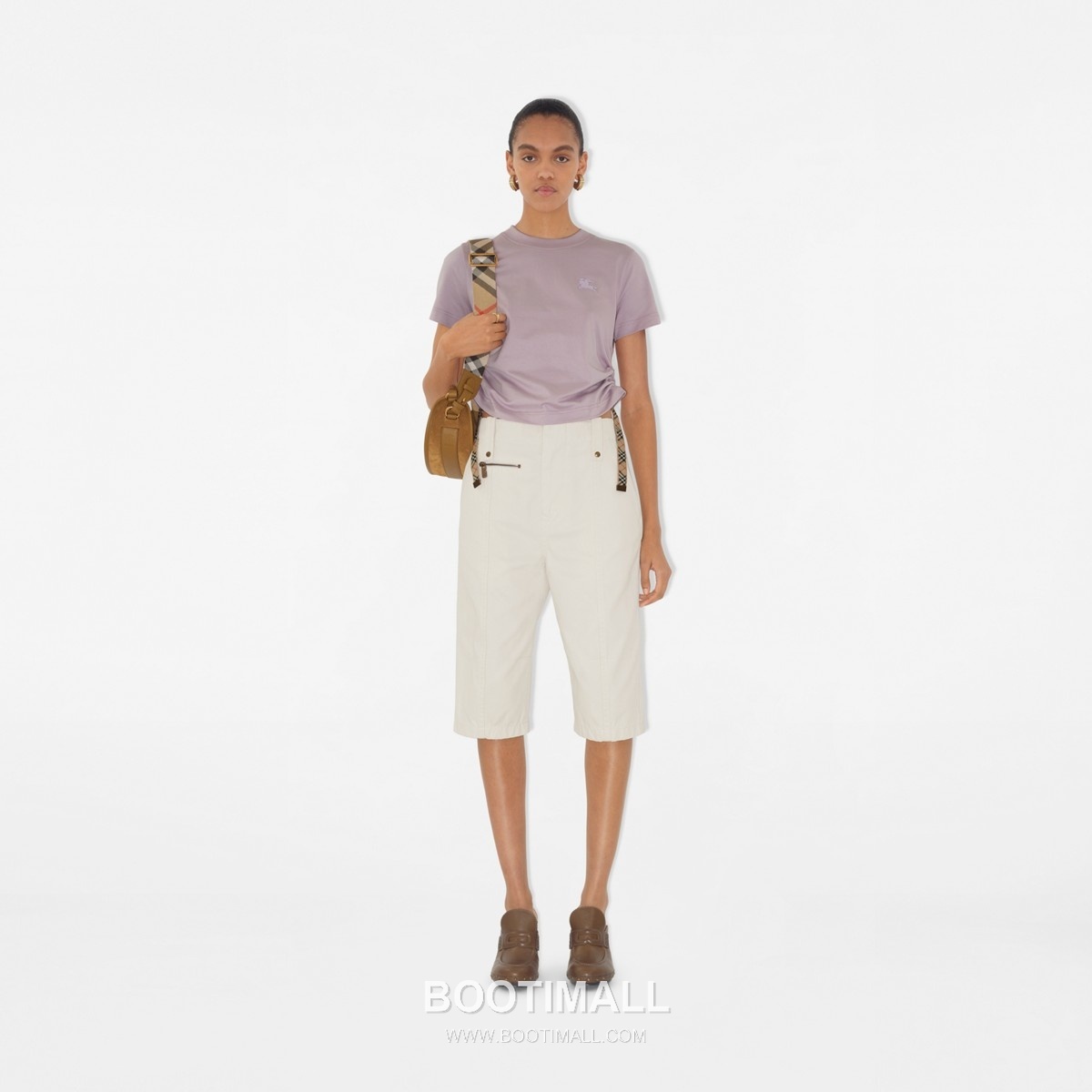 Burberry SS26 Check Panel Pleated Cotton T-Shirt 버버리 SS26 체크 패널 플리츠 코튼 티셔츠 4