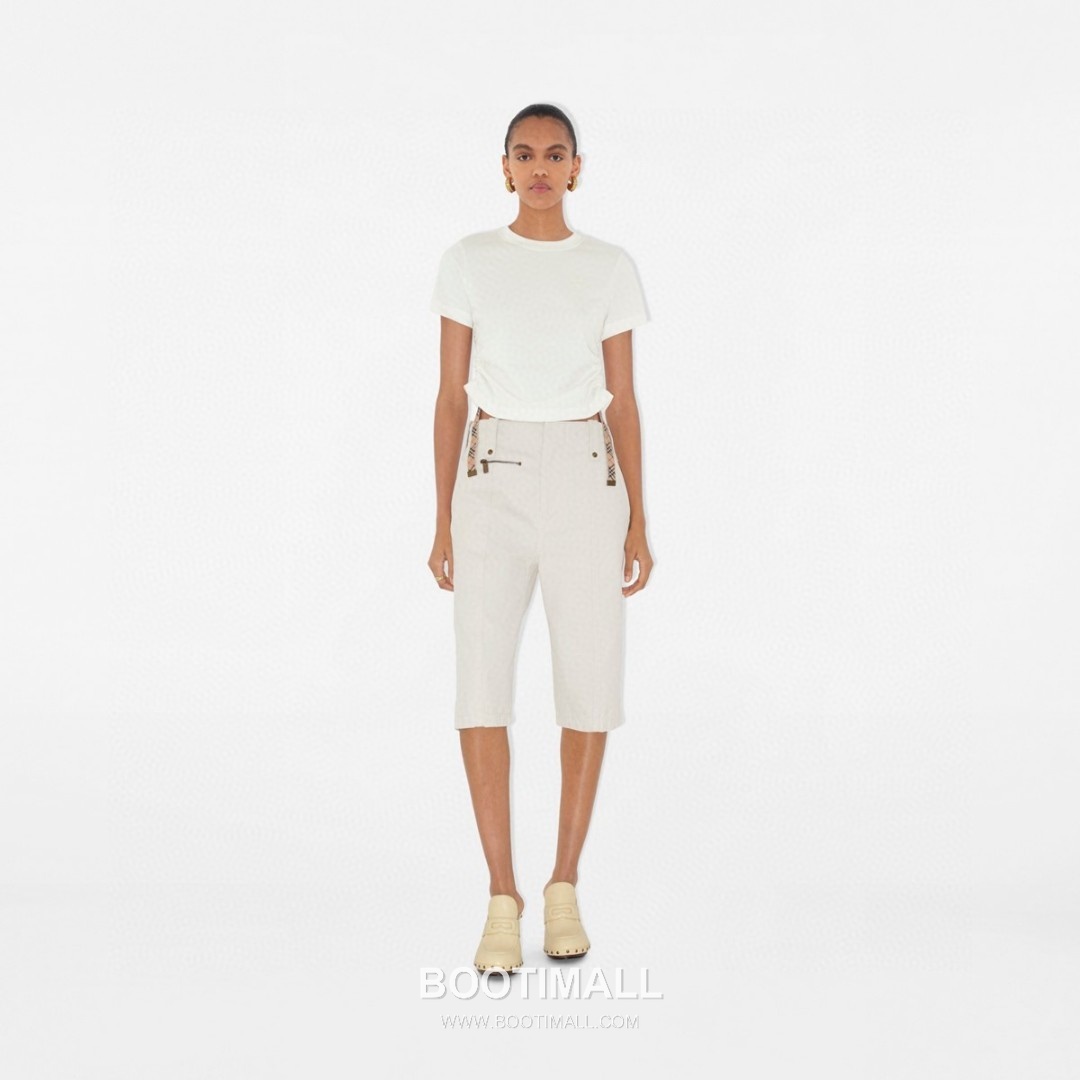 Burberry SS26 Check Panel Pleated Cotton T-Shirt 버버리 SS26 체크 패널 플리츠 코튼 티셔츠 5