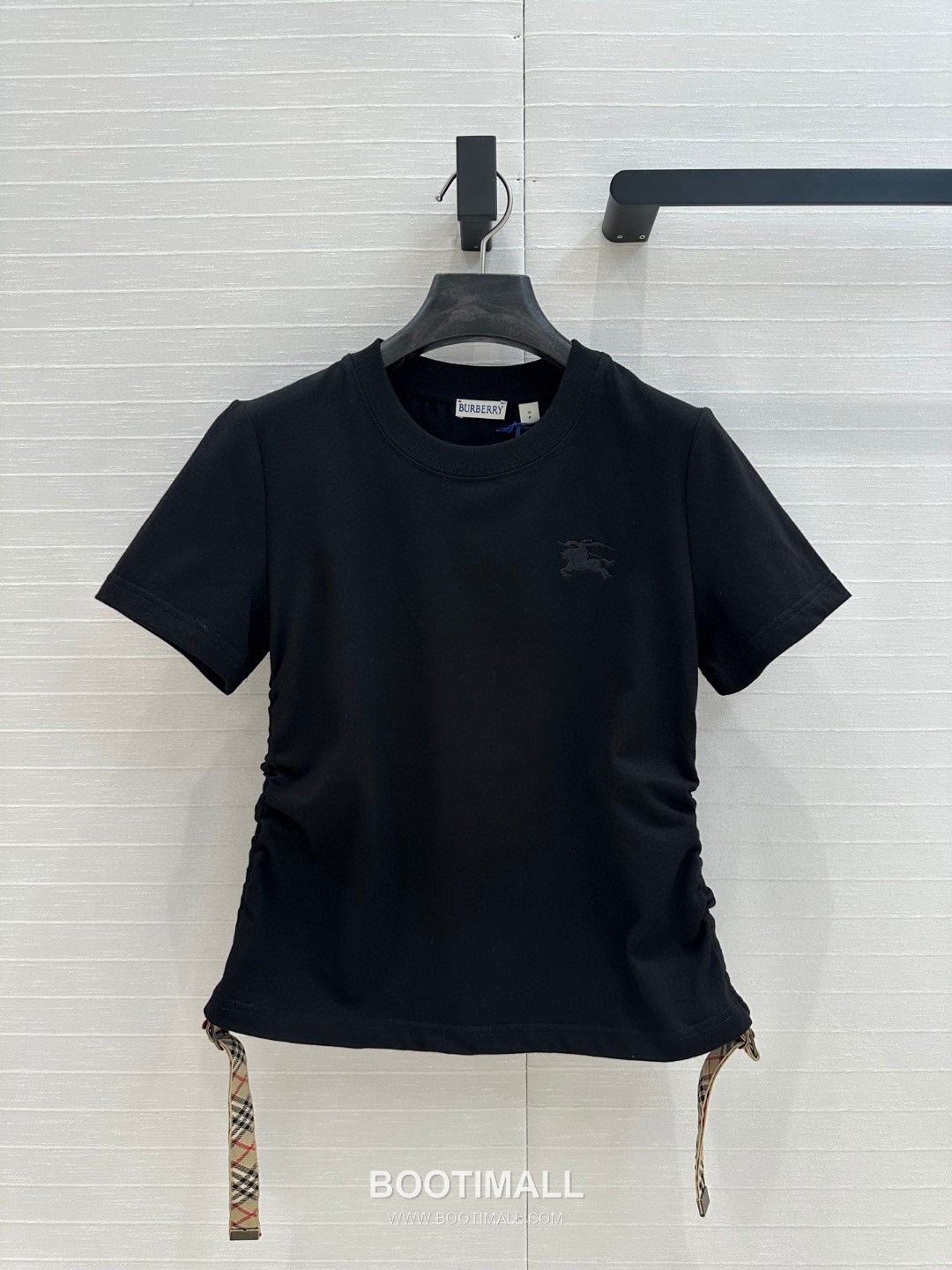 Burberry SS26 Check Panel Pleated Cotton T-Shirt 버버리 SS26 체크 패널 플리츠 코튼 티셔츠 10
