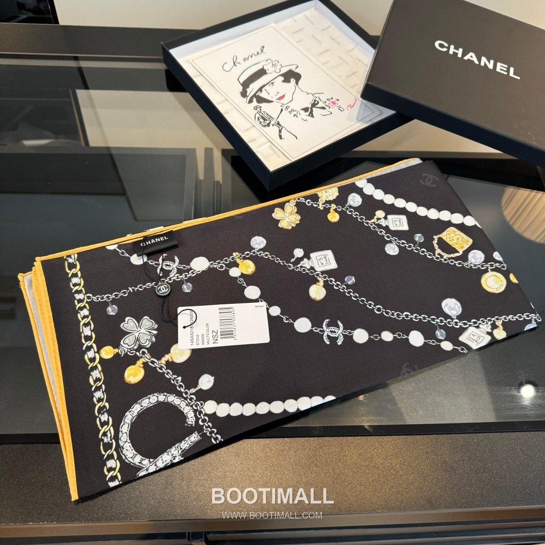 Ann Andelman 520 Capsule Silk Square Scarf 100% Silk Print Scarf 앤앤델만 520 캡슐 실크 스퀘어 스카프 90cm 4