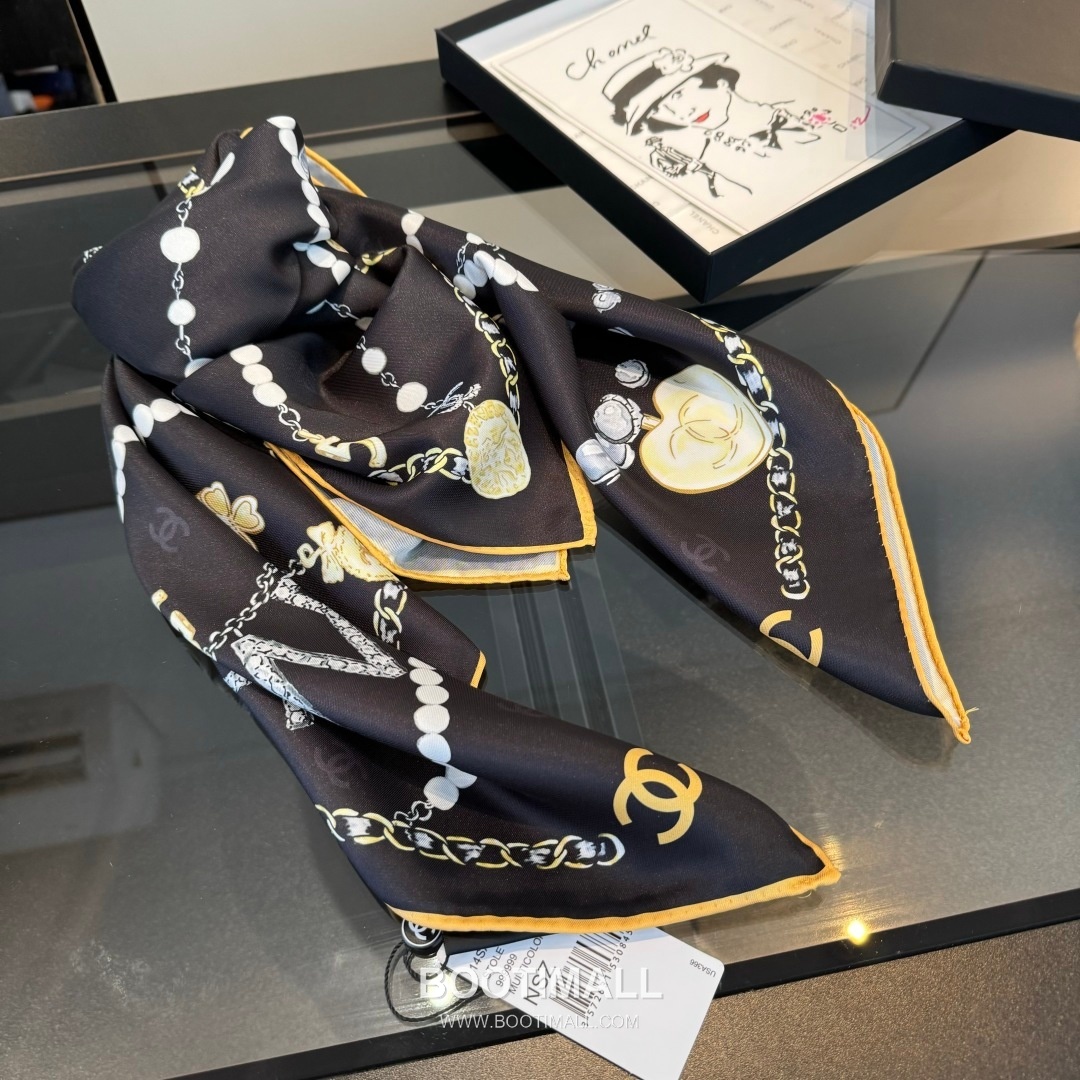 Ann Andelman 520 Capsule Silk Square Scarf 100% Silk Print Scarf 앤앤델만 520 캡슐 실크 스퀘어 스카프 90cm 6