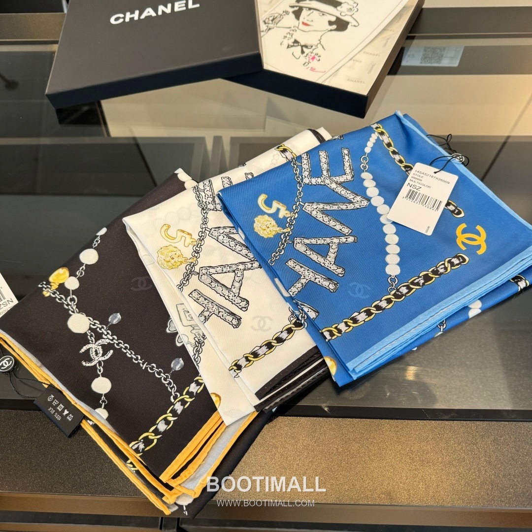 Ann Andelman 520 Capsule Silk Square Scarf 100% Silk Print Scarf 앤앤델만 520 캡슐 실크 스퀘어 스카프 90cm 9