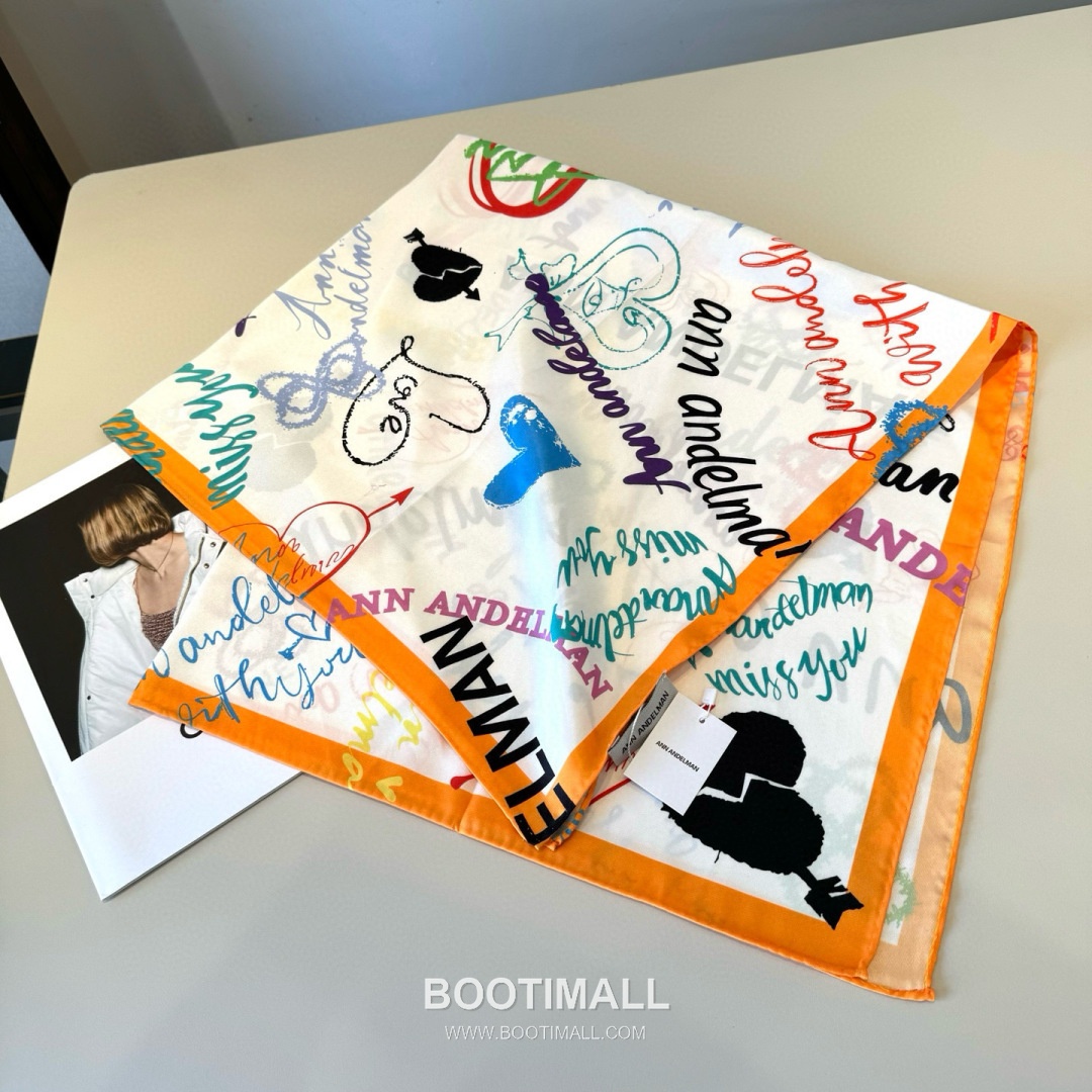 Ann Andelman 520 Capsule Silk Square Scarf 100% Silk Print Scarf 앤앤델만 520 캡슐 실크 스퀘어 스카프 90cm 2