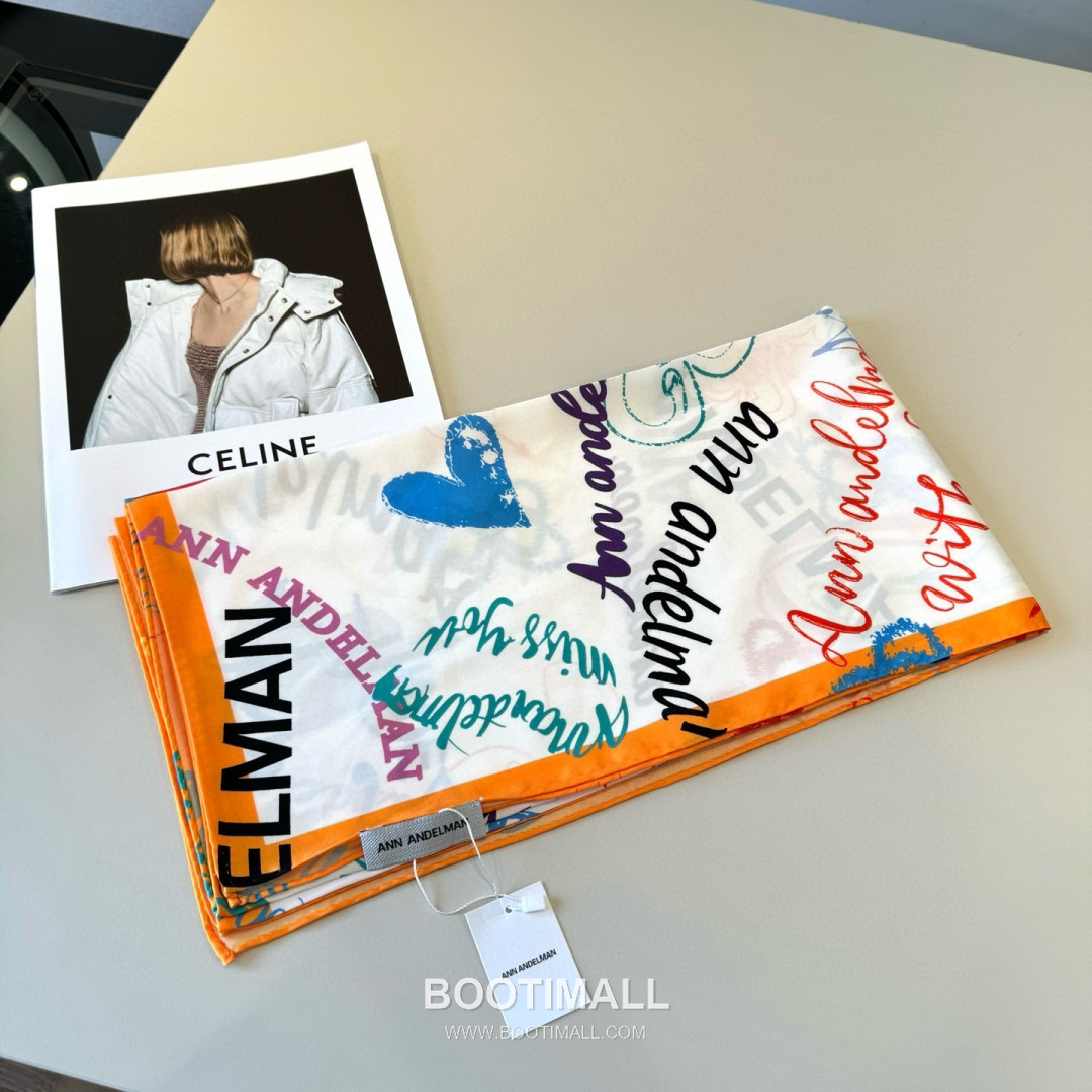 Ann Andelman 520 Capsule Silk Square Scarf 100% Silk Print Scarf 앤앤델만 520 캡슐 실크 스퀘어 스카프 90cm 3