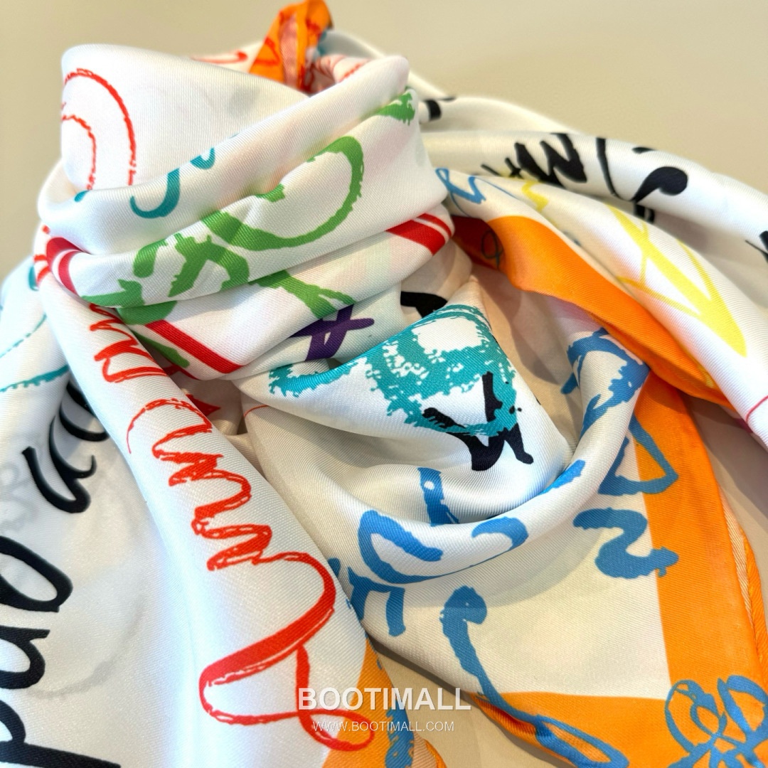 Ann Andelman 520 Capsule Silk Square Scarf 100% Silk Print Scarf 앤앤델만 520 캡슐 실크 스퀘어 스카프 90cm 6