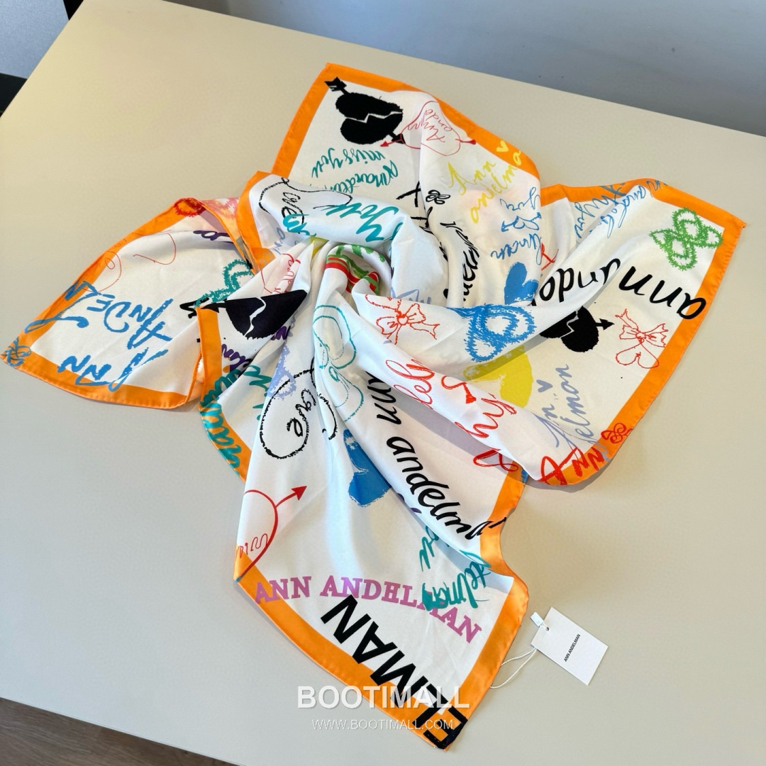 Ann Andelman 520 Capsule Silk Square Scarf 100% Silk Print Scarf 앤앤델만 520 캡슐 실크 스퀘어 스카프 90cm 7