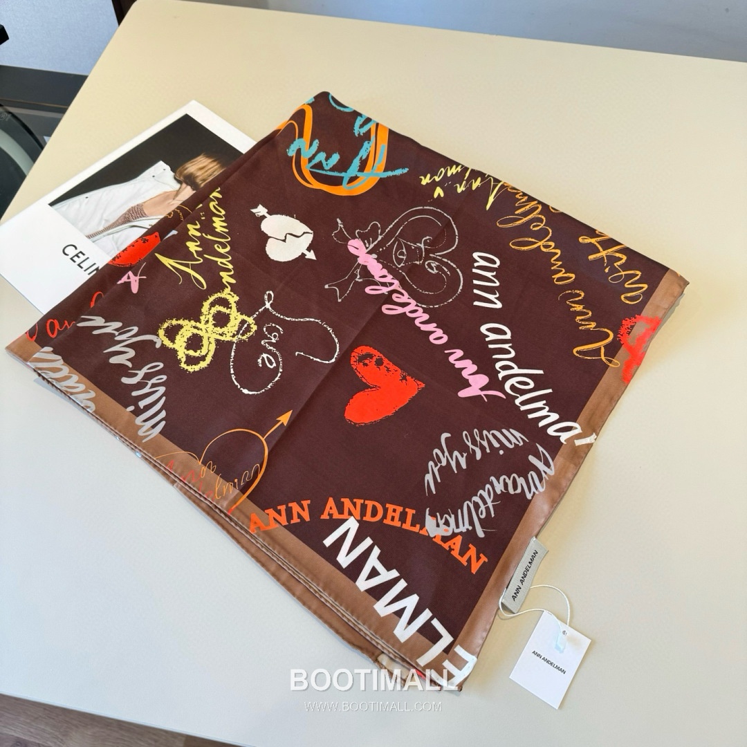 Ann Andelman 520 Capsule Silk Square Scarf 100% Silk Print Scarf 앤앤델만 520 캡슐 실크 스퀘어 스카프 90cm 2