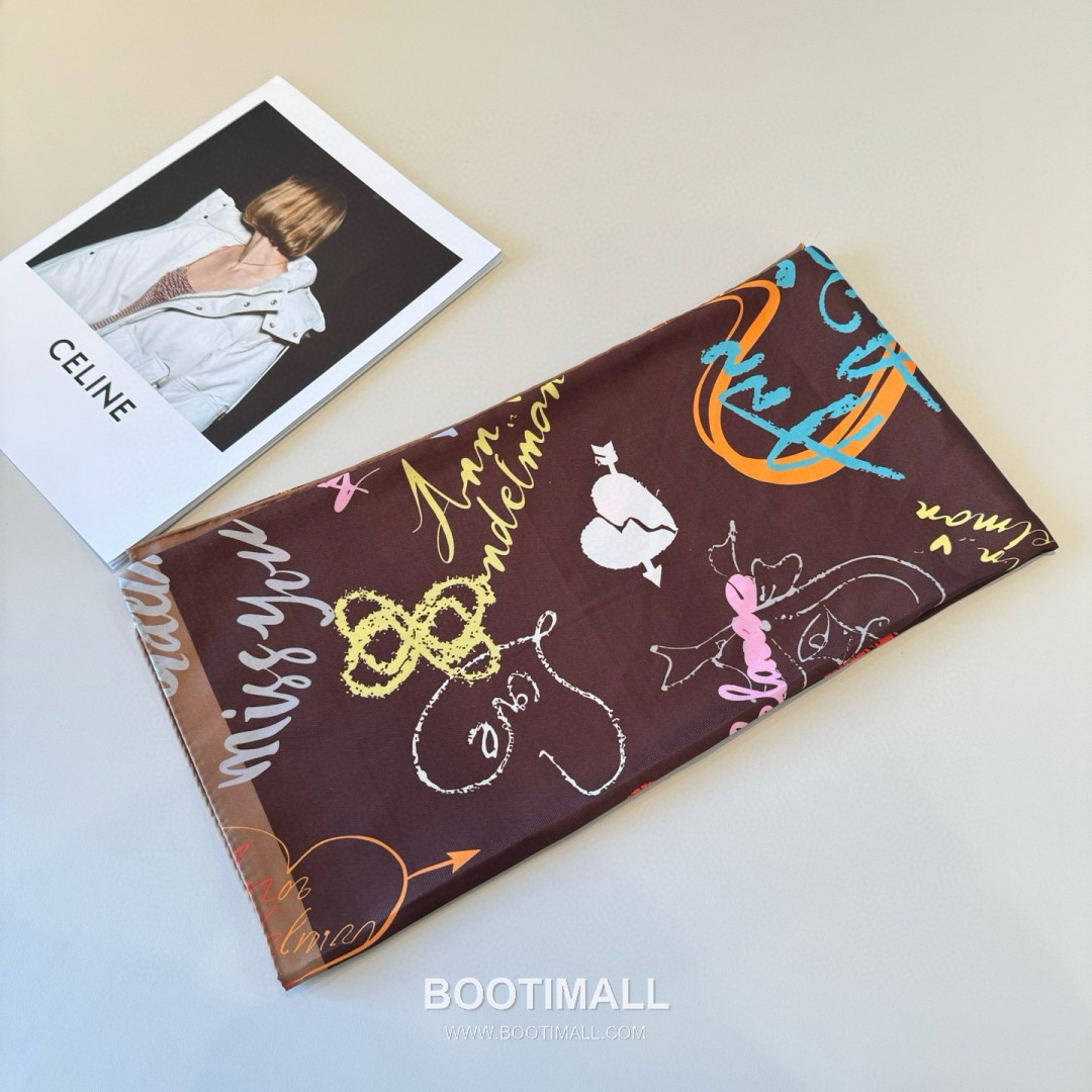 Ann Andelman 520 Capsule Silk Square Scarf 100% Silk Print Scarf 앤앤델만 520 캡슐 실크 스퀘어 스카프 90cm 3